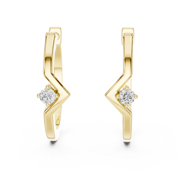 The Geo-Spark Moissanite Geometric Huggie Hoops