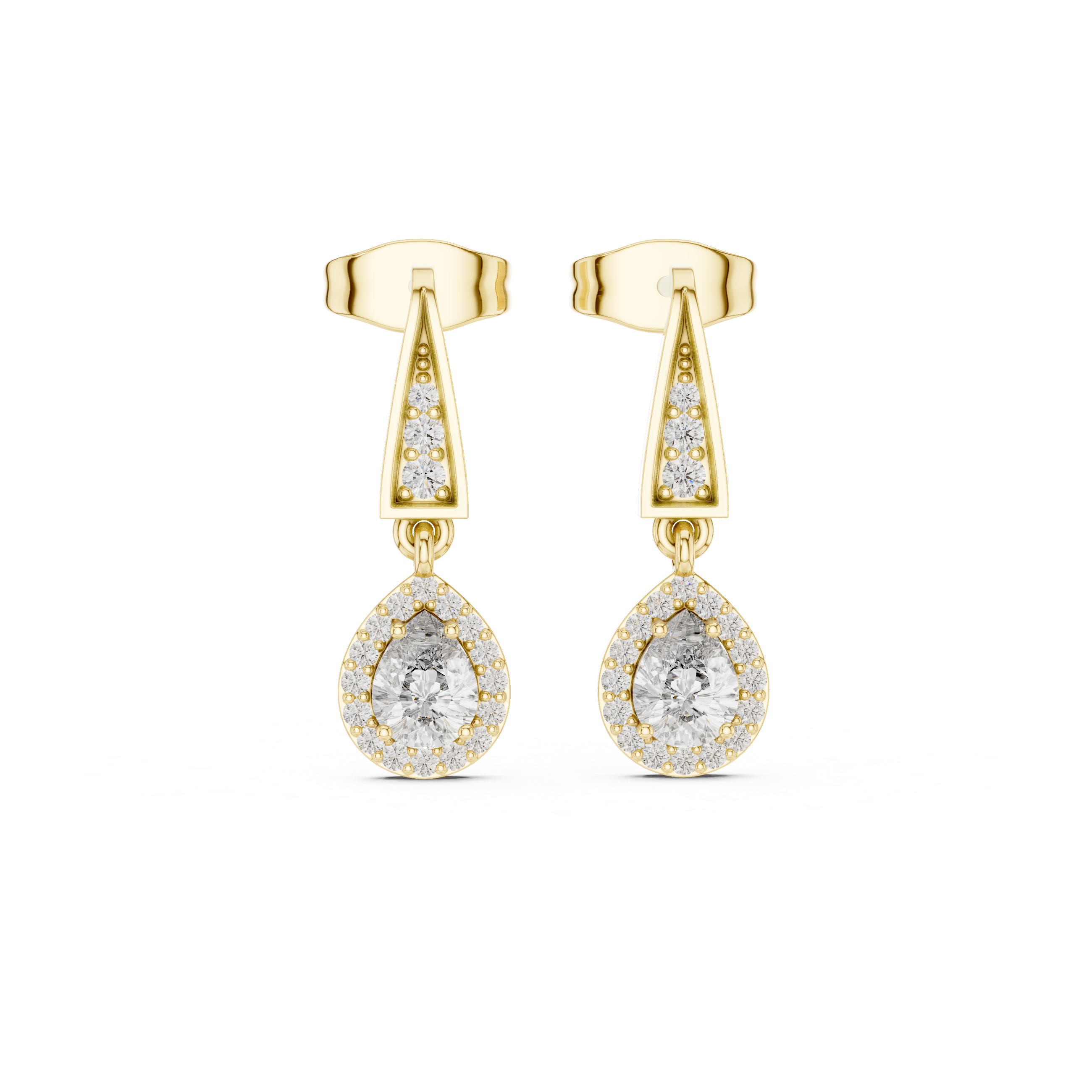 The Twice Shy Moissanite Double Row Half-Hoop Stud Earrings