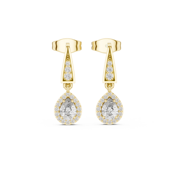 The Twice Shy Moissanite Double Row Half-Hoop Stud Earrings