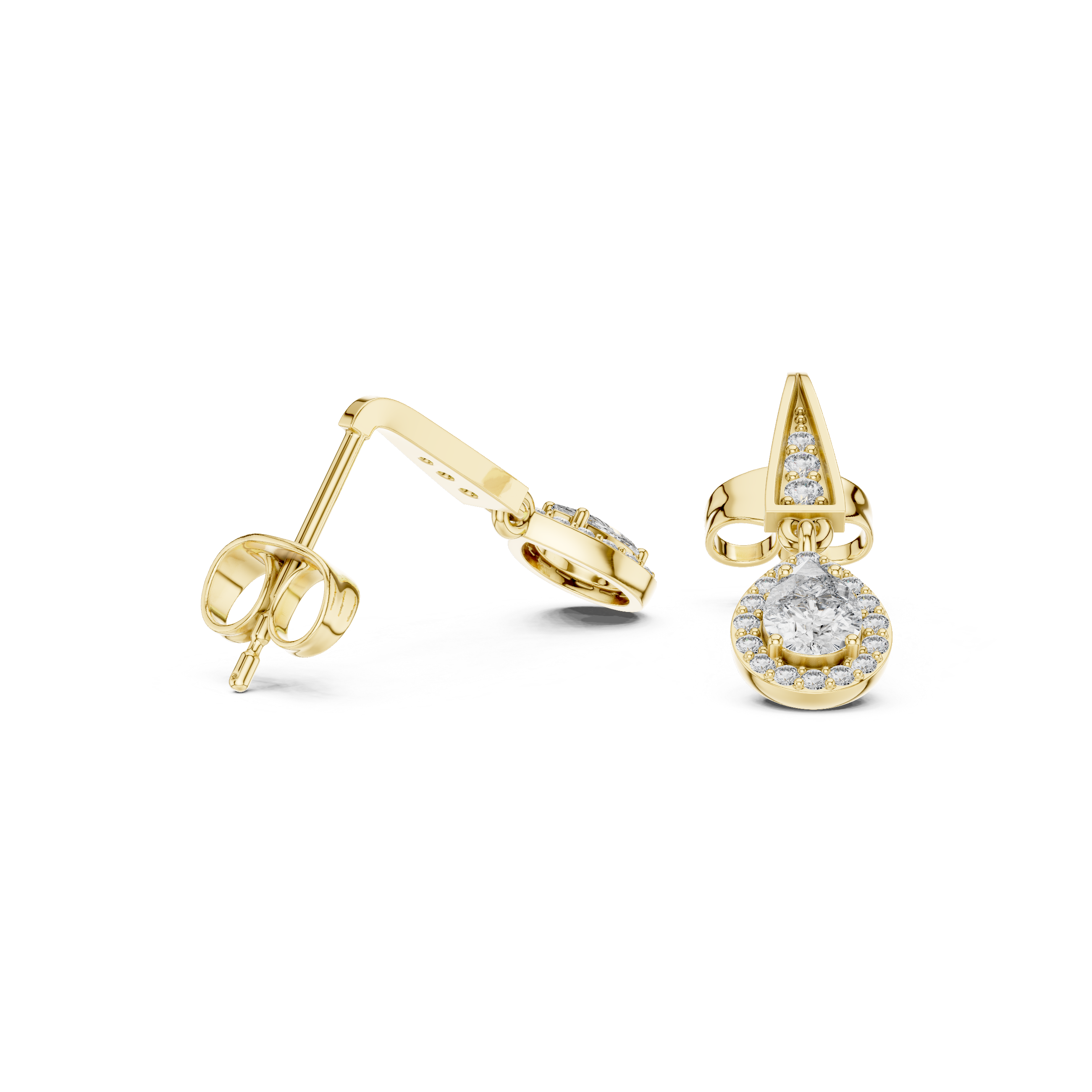 The Twice Shy Moissanite Double Row Half-Hoop Stud Earrings