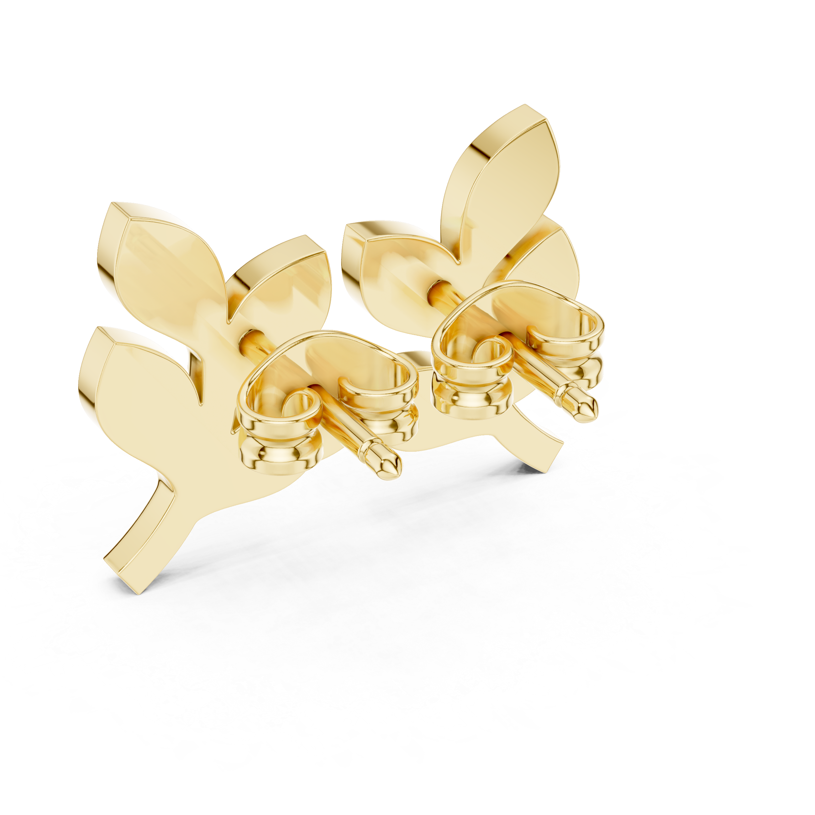 The Gilded Branch Moissanite Leaf Stud Earrings