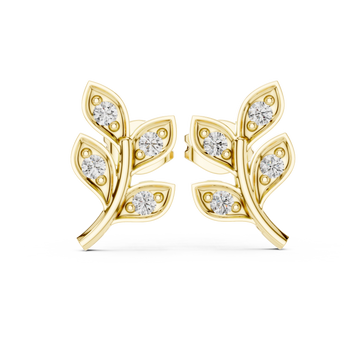 The Gilded Branch Moissanite Leaf Stud Earrings
