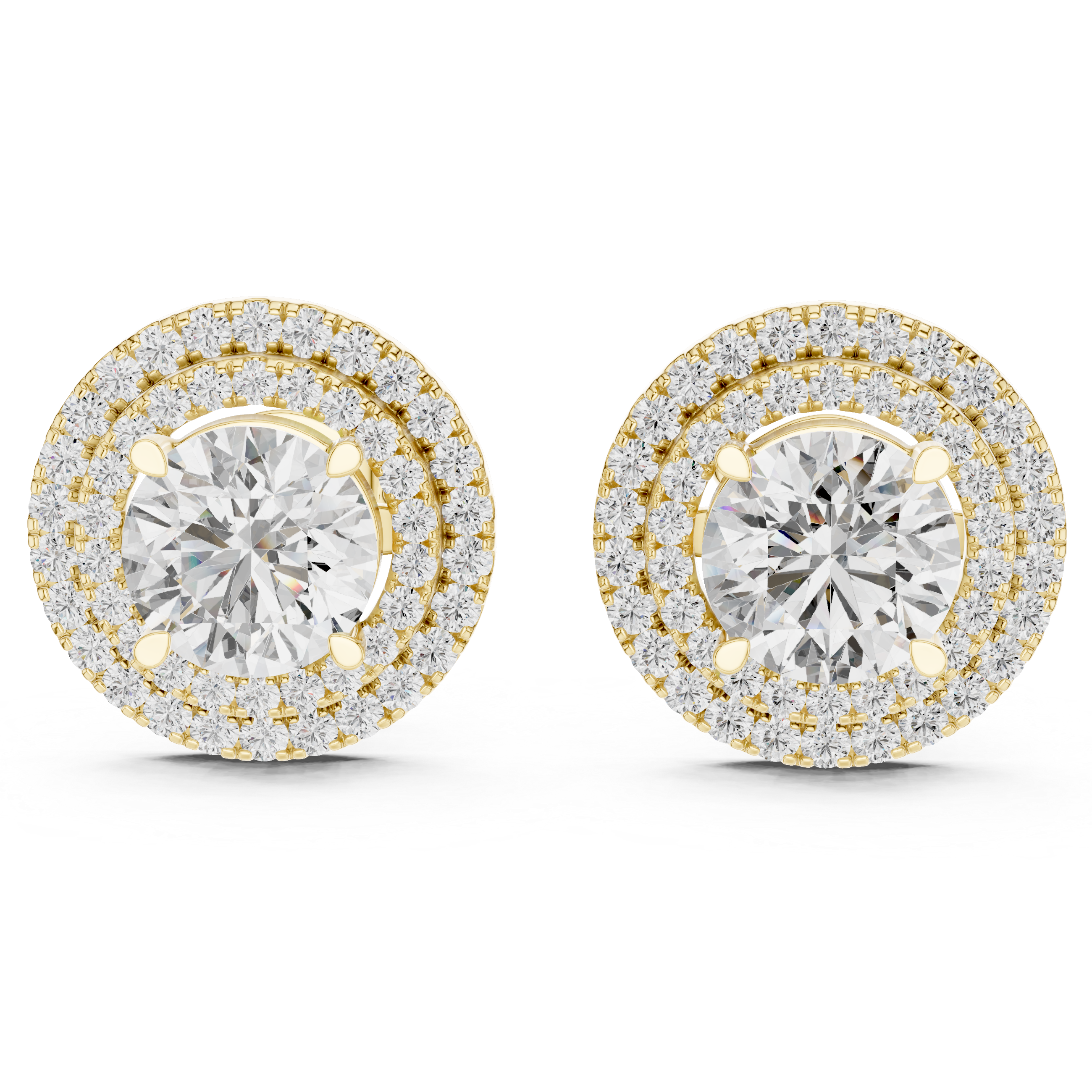 The Brilliant Arc Moissanite Pave Half-Hoop Stud Earrings