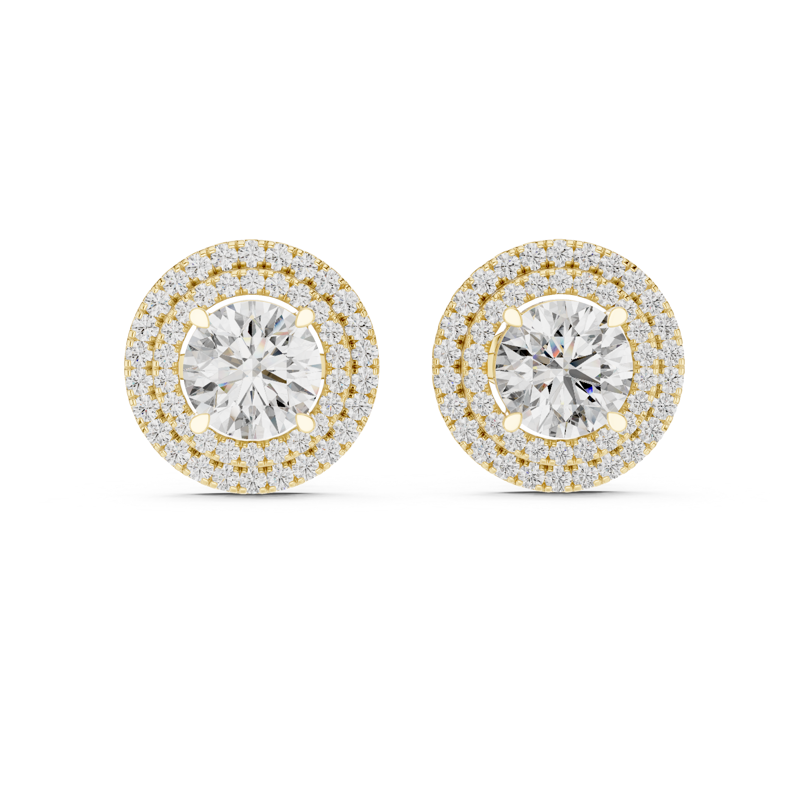 The Brilliant Arc Moissanite Pave Half-Hoop Stud Earrings