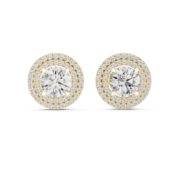 The Brilliant Arc Moissanite Pave Half-Hoop Stud Earrings