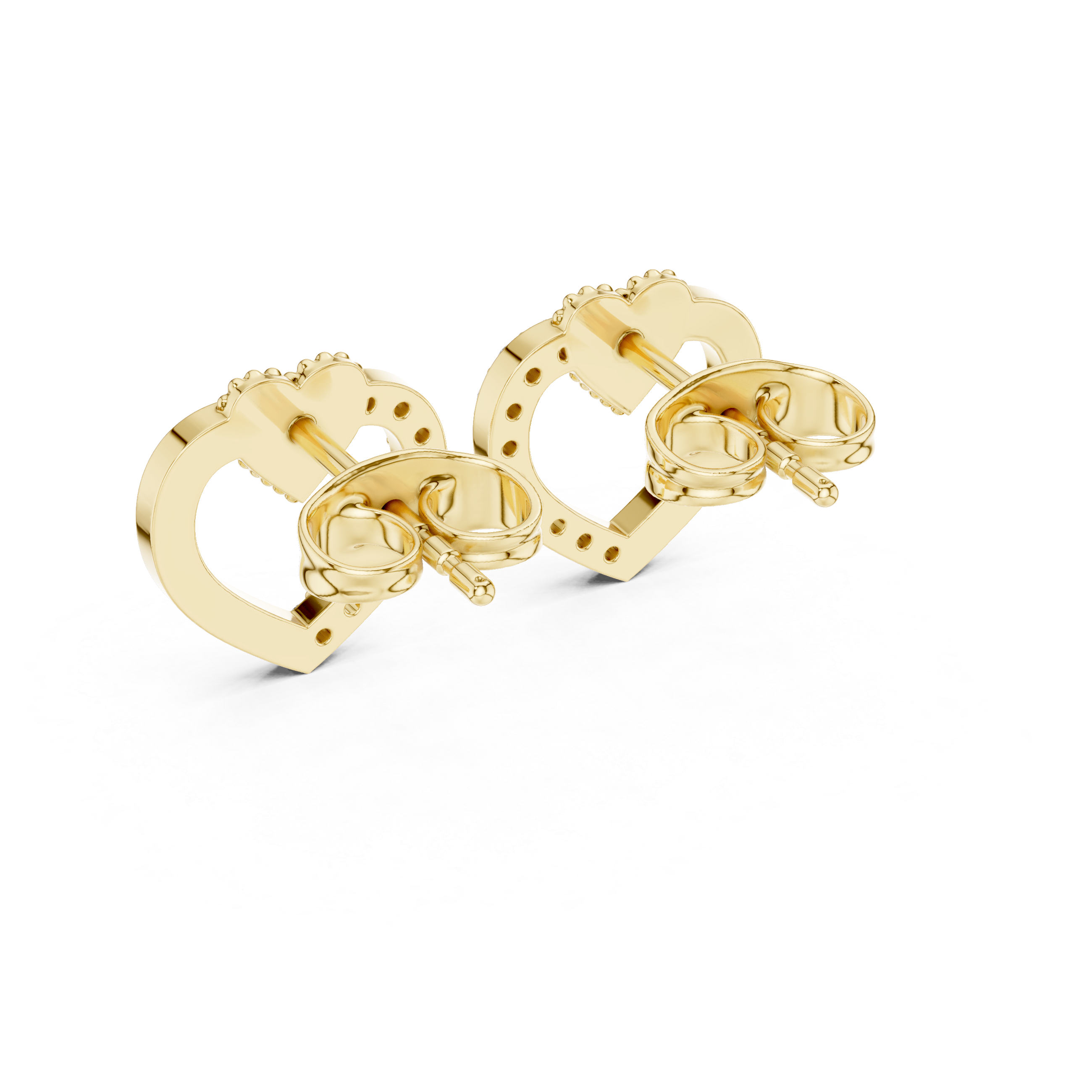 The Eternal Spark Moissanite Pave Heart Stud Earrings