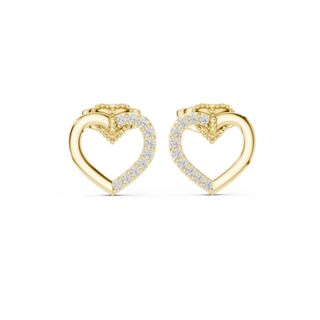 The Eternal Spark Moissanite Pave Heart Stud Earrings