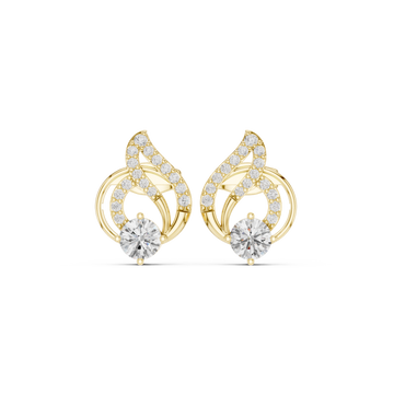 The Sculpted Teardrop Moissanite Pave Drop Stud Earrings