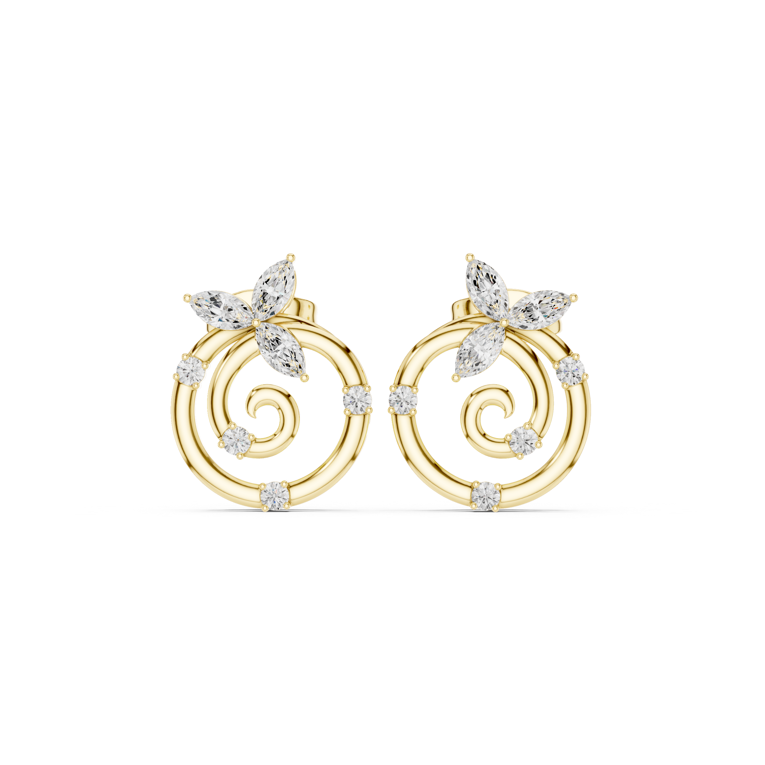 The Sculpted Glow Moissanite Diamond-Cut Cuff Earrings