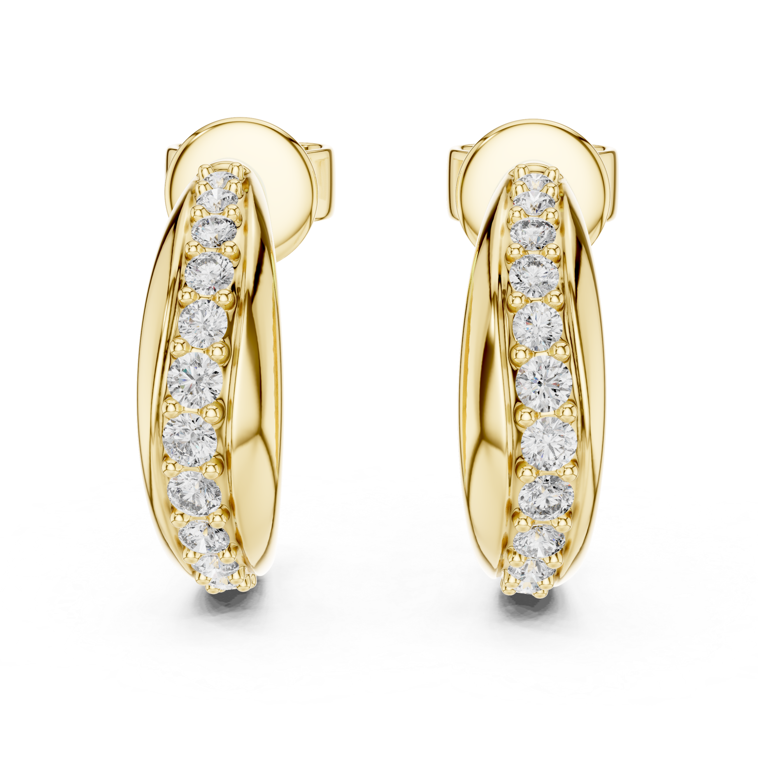 The Brilliant Arc Moissanite Pave Hoop Earrings