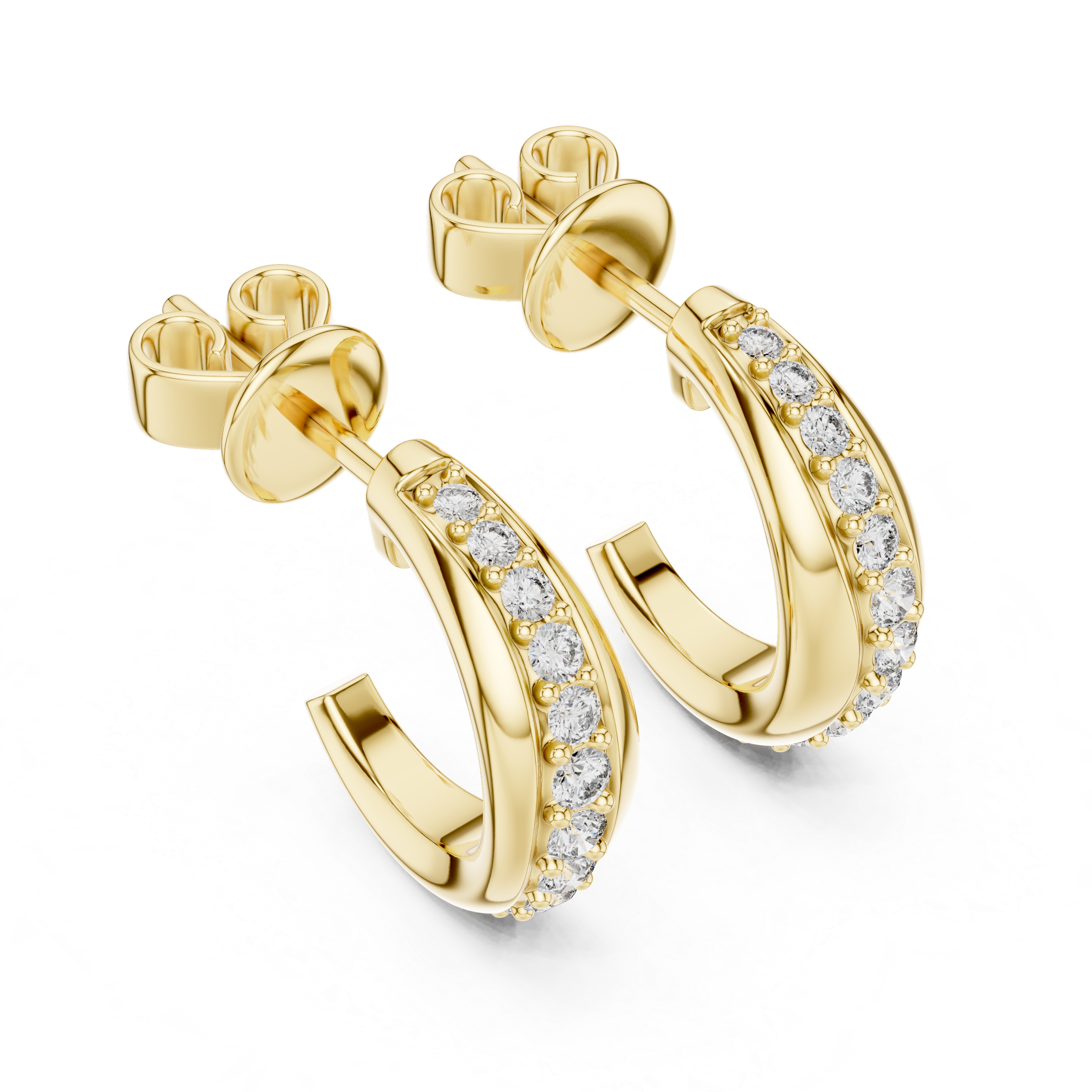 The Brilliant Arc Moissanite Pave Hoop Earrings