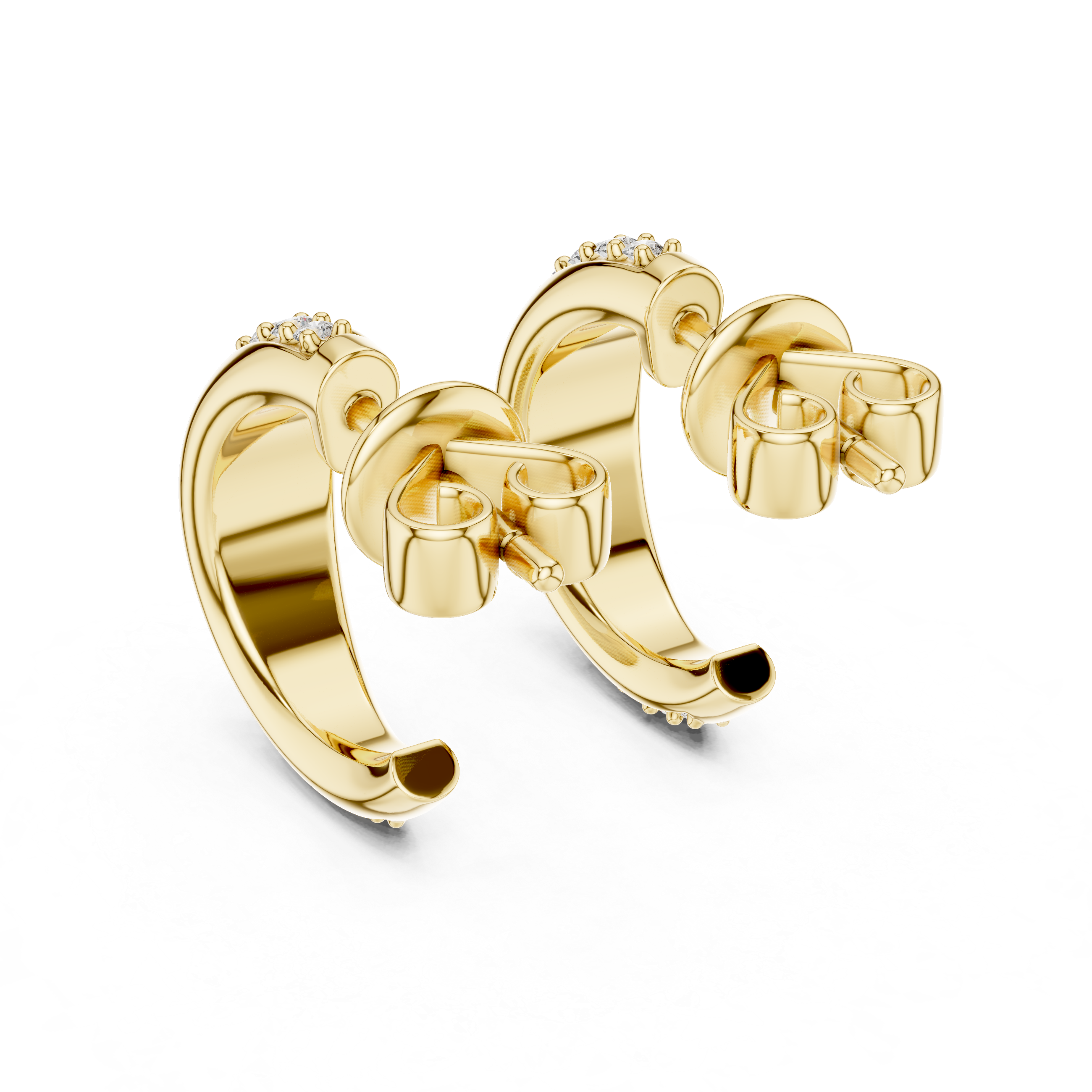 The Brilliant Arc Moissanite Pave Hoop Earrings
