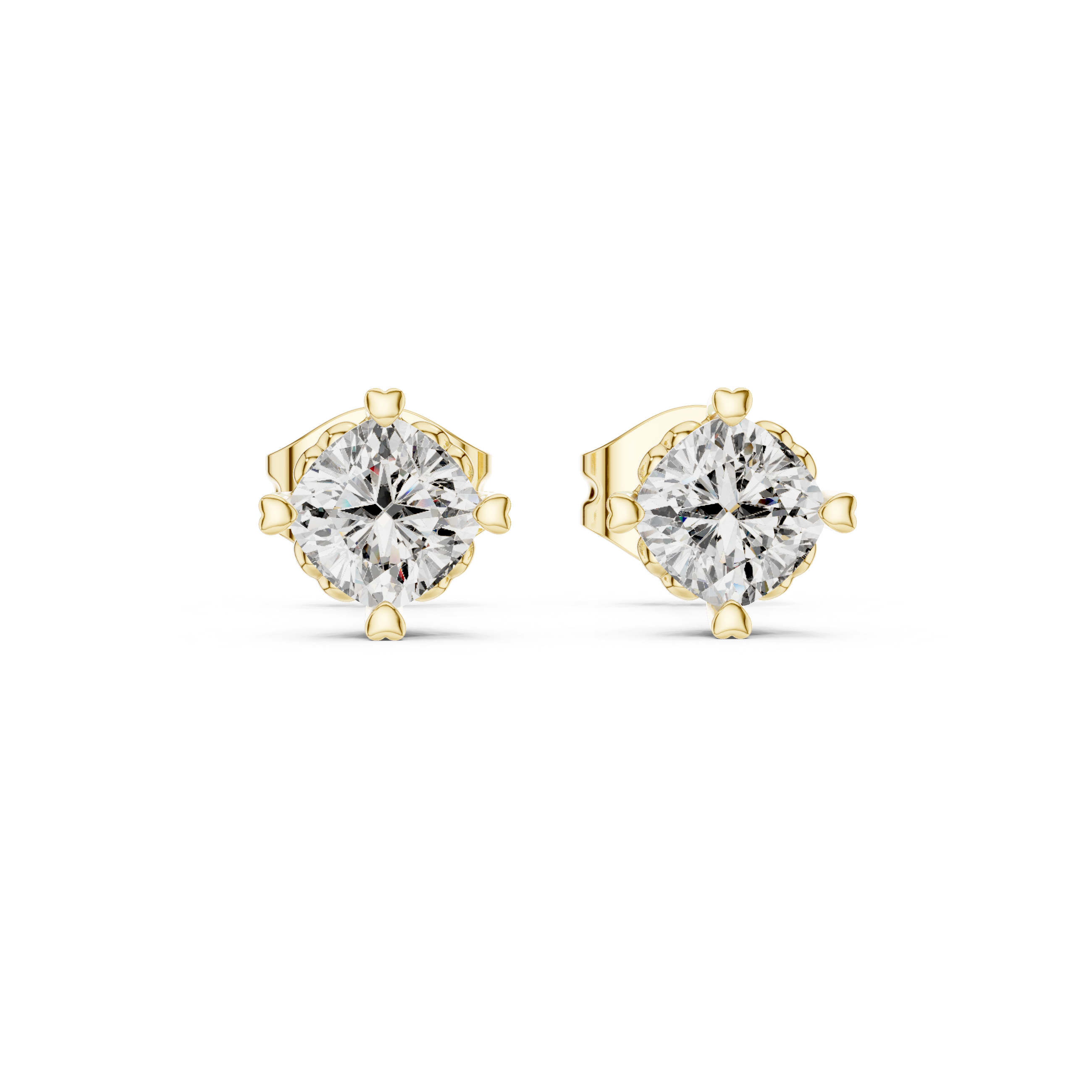 The Squared Radiance Moissanite Halo Stud Earrings