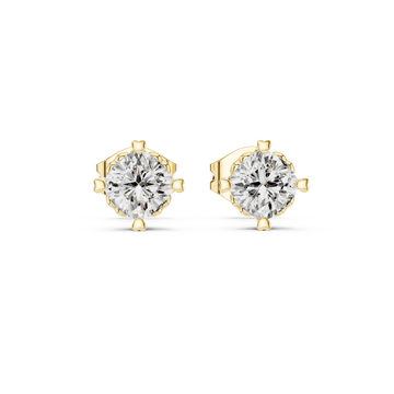 The Squared Radiance Moissanite Halo Stud Earrings