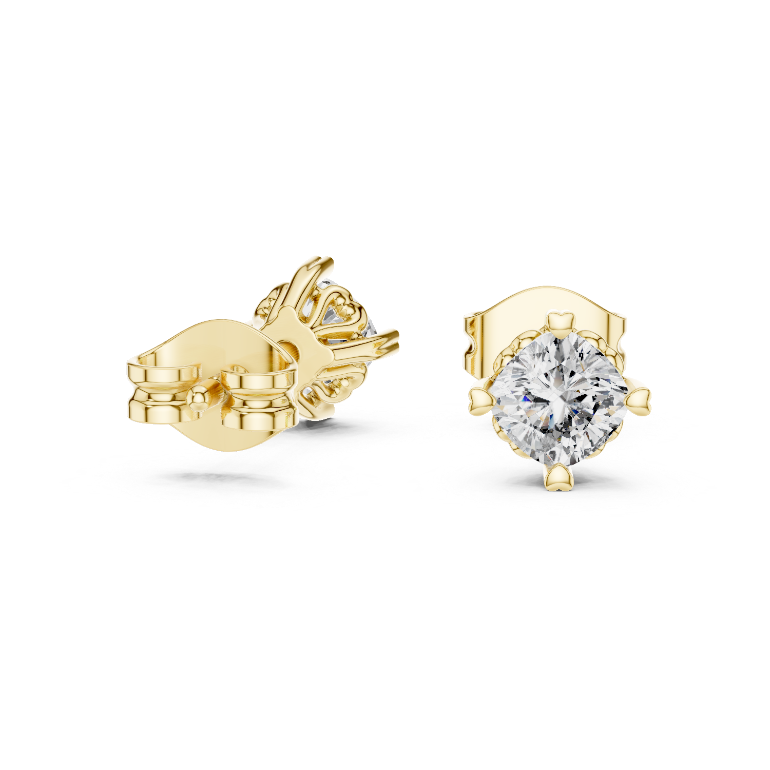 The Squared Radiance Moissanite Halo Stud Earrings