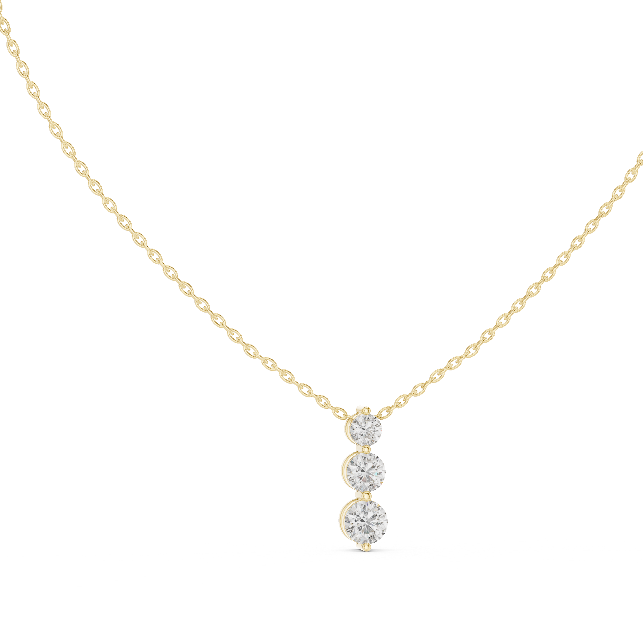 The Trilogy Waterfall Moissanite 3-Stone Drop Pendant