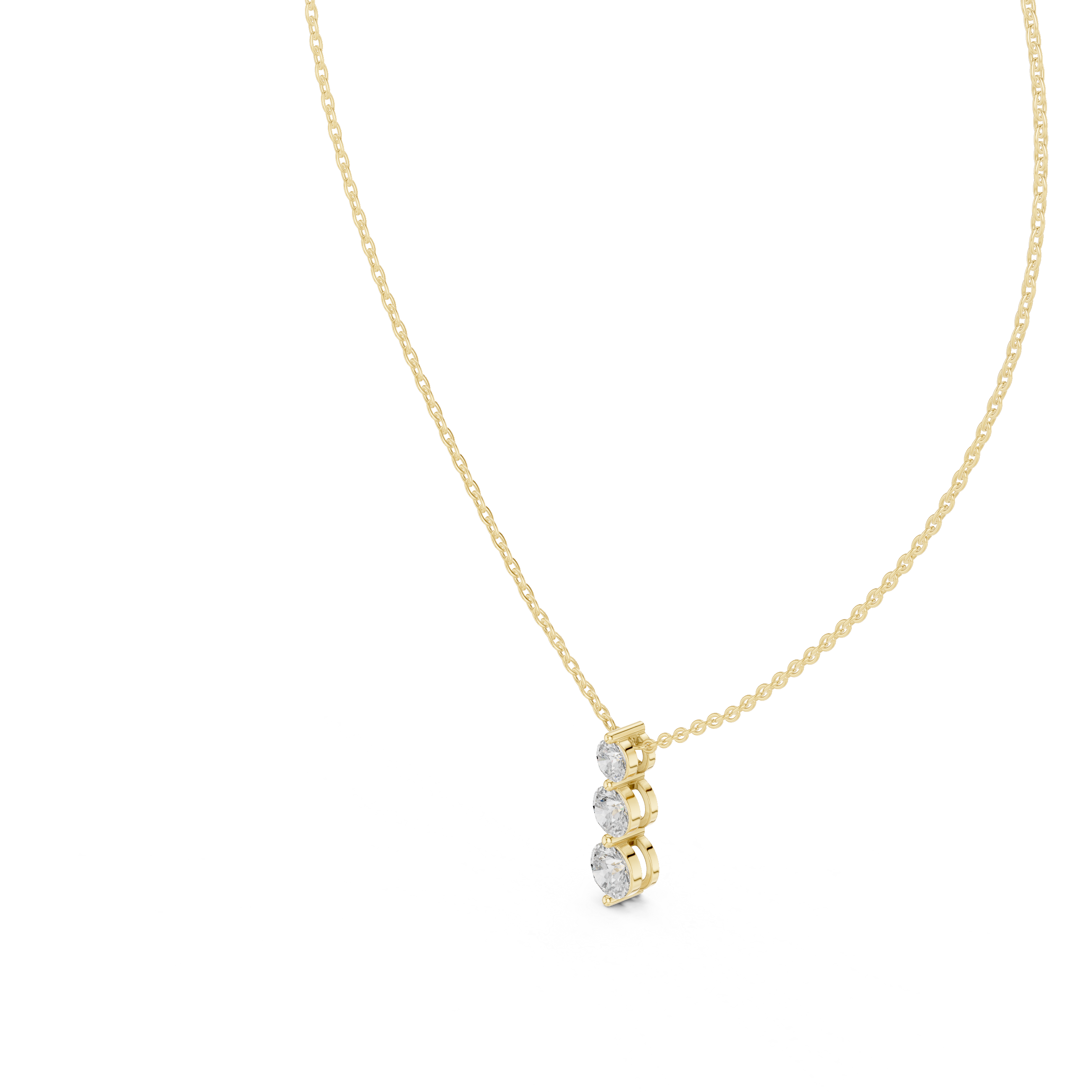 The Trilogy Waterfall Moissanite 3-Stone Drop Pendant