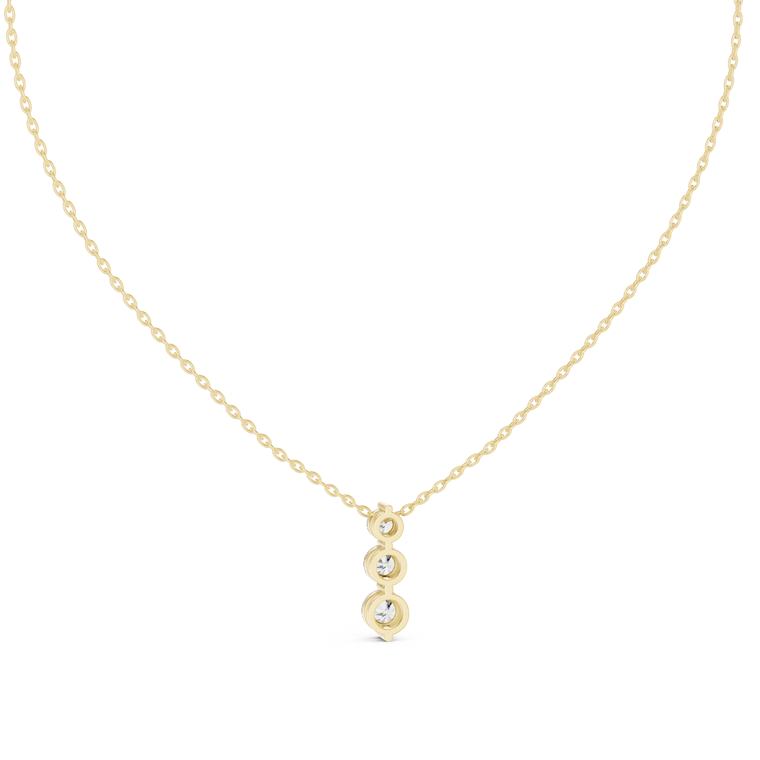 The Trilogy Waterfall Moissanite 3-Stone Drop Pendant