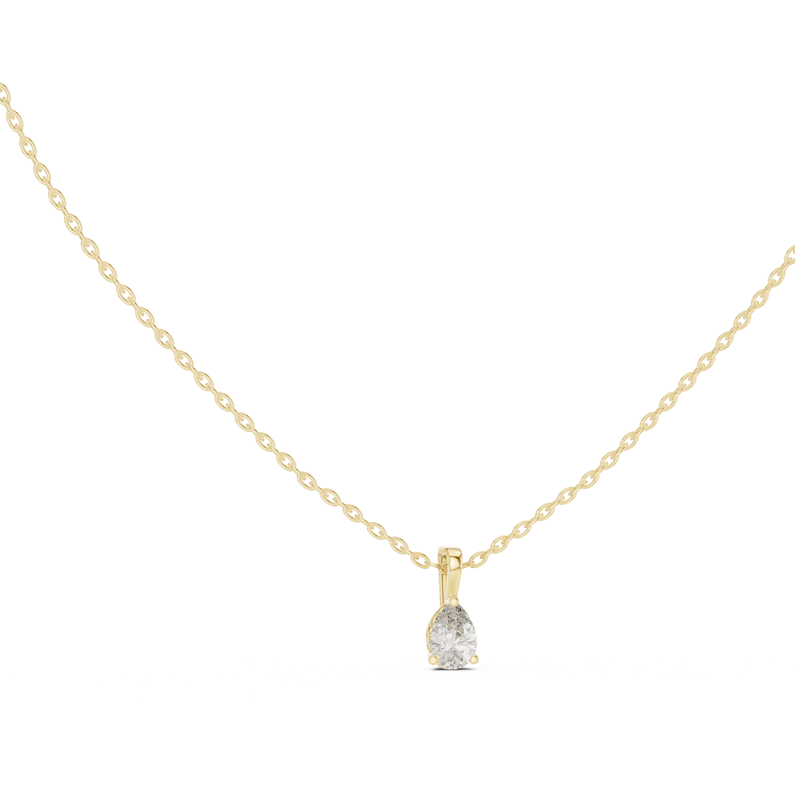 The Luminous Tear Solitaire Drop Pendant