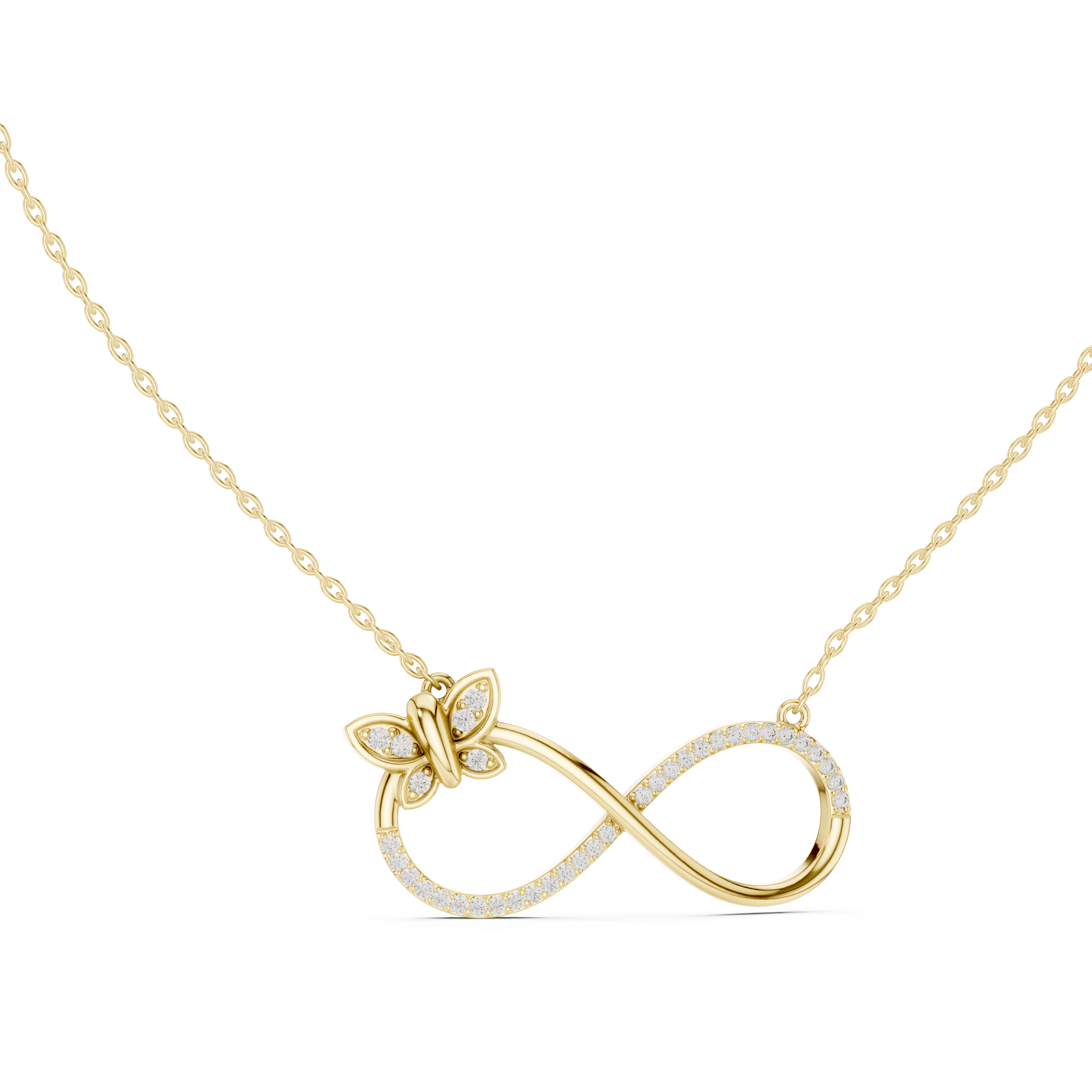 The Eternal Flight Moissanite Infinity Butterfly Pendant