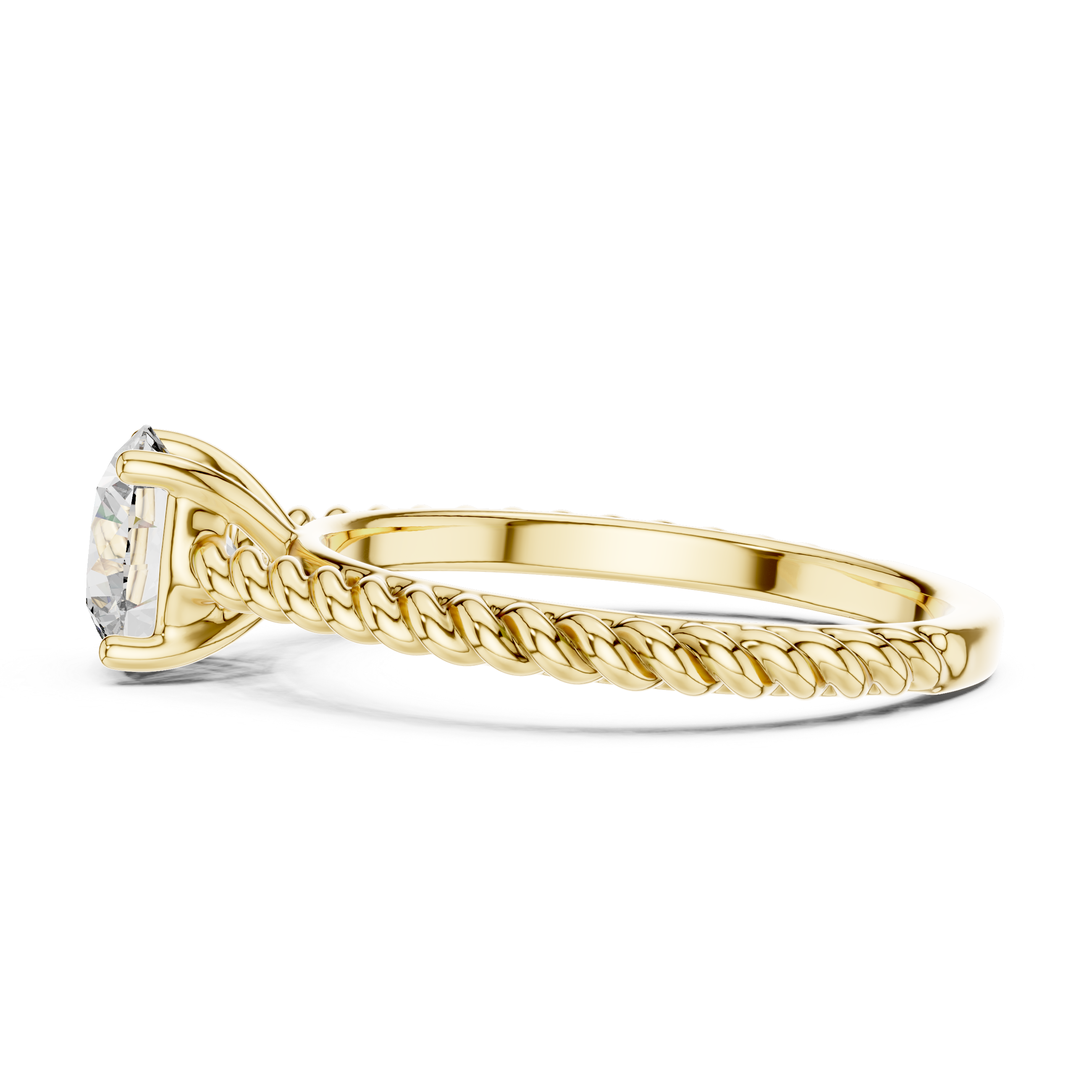 The Vintage Rope Solitaire Ring | 1.0 CT Look, Textured Elegance