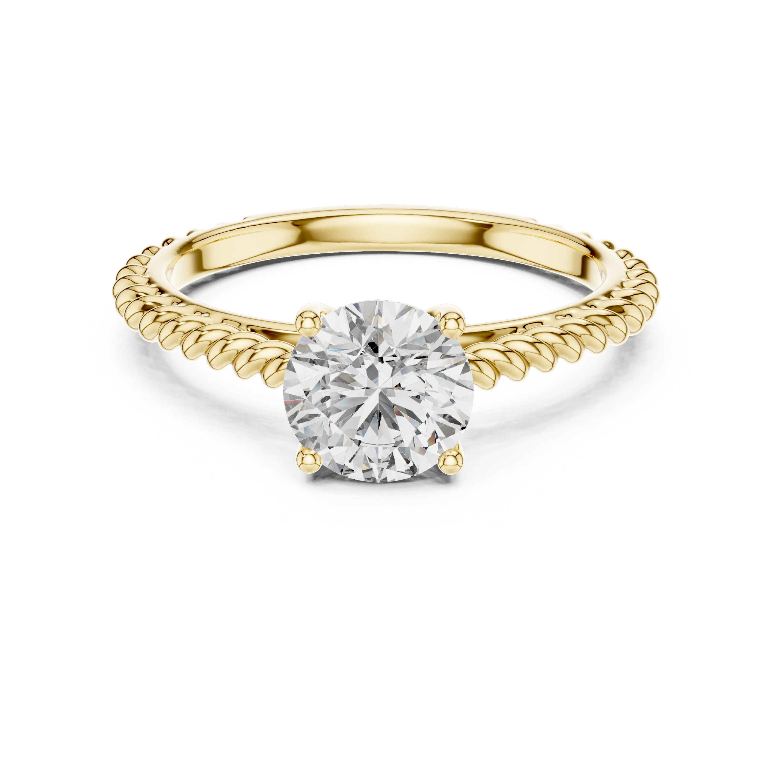 The Vintage Rope Solitaire Ring | 1.0 CT Look, Textured Elegance