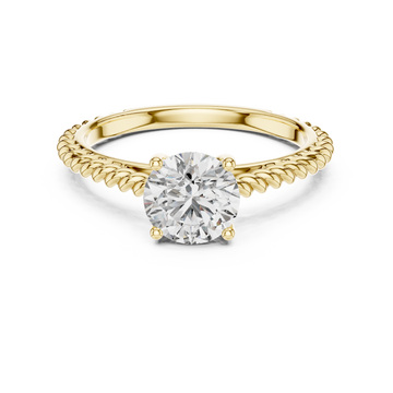 The Vintage Rope Solitaire Ring | 1.0 CT Look, Textured Elegance