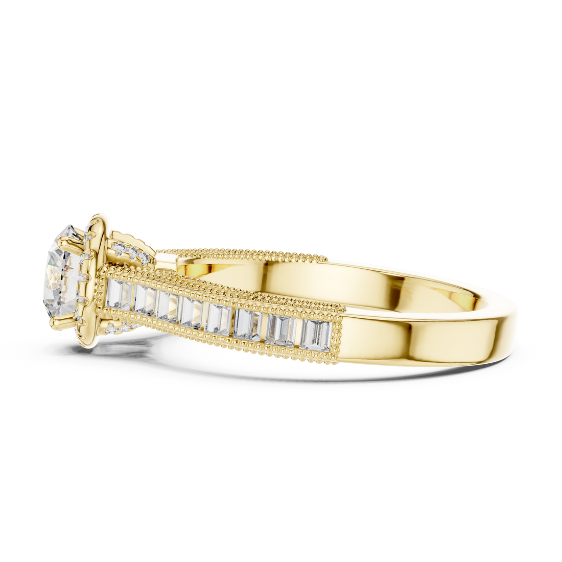 The Grande Baguette Halo Ring | Vintage Inspired Statement