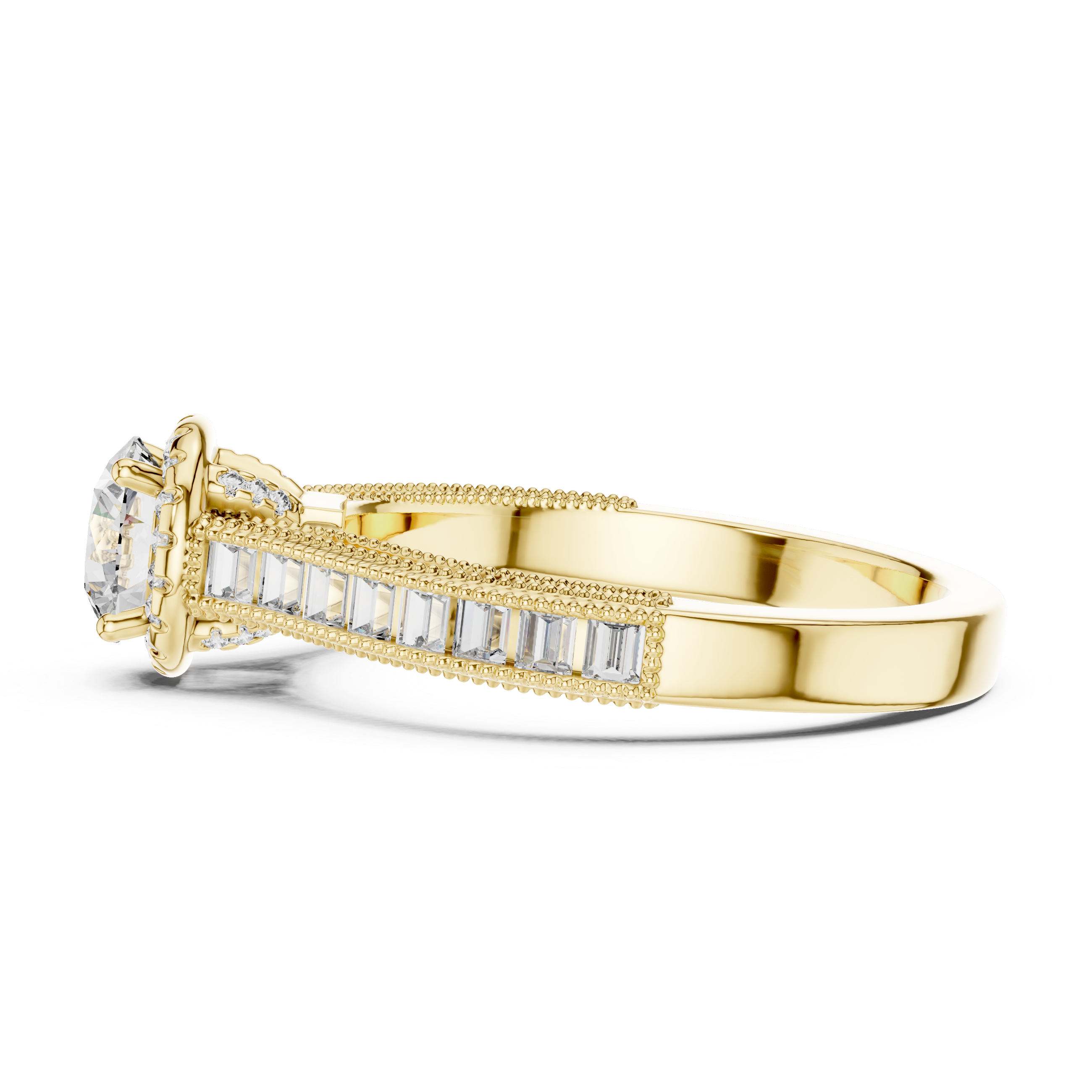 The Grande Baguette Halo Ring | Vintage Inspired Statement