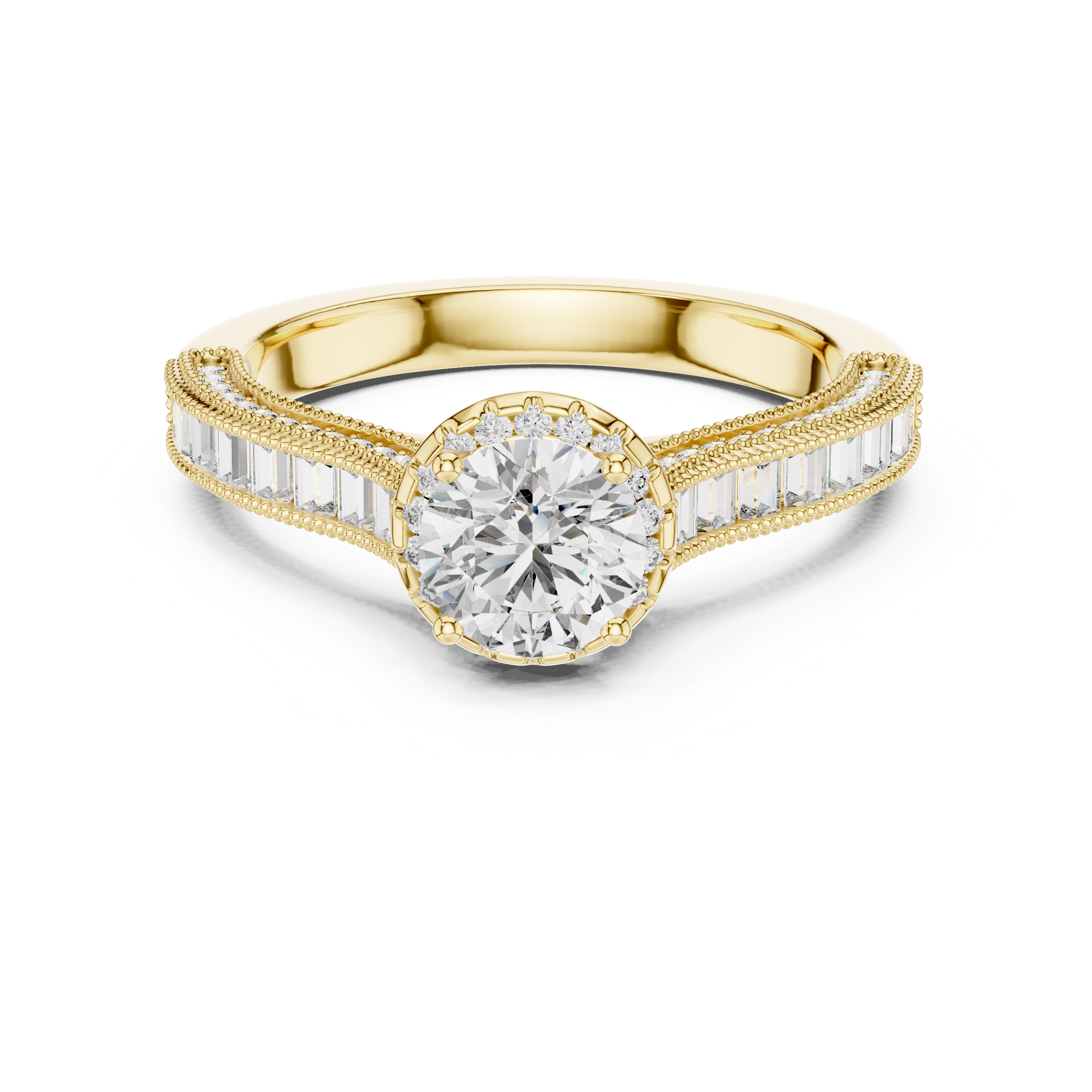 The Grande Baguette Halo Ring | Vintage Inspired Statement