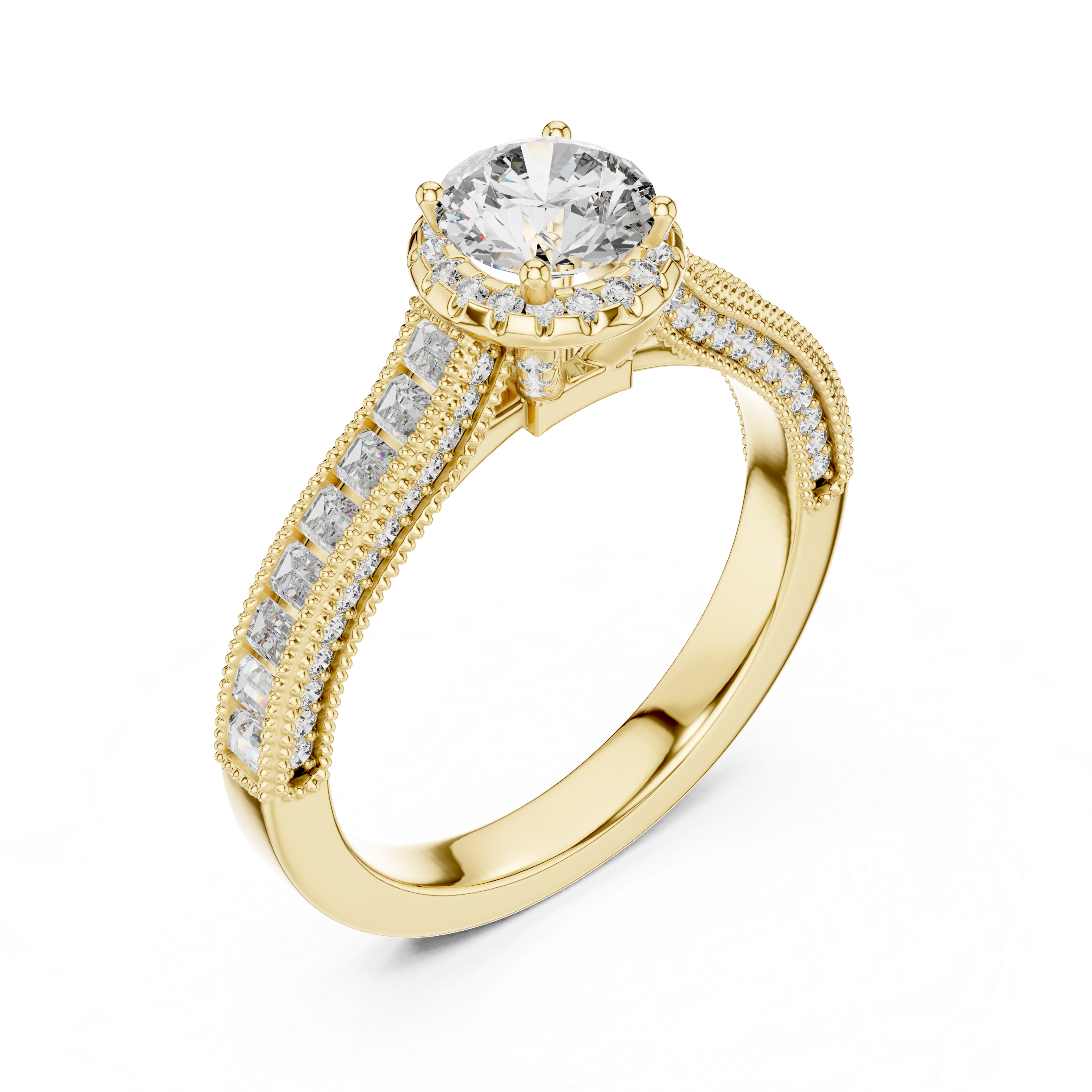 The Grande Baguette Halo Ring | Vintage Inspired Statement