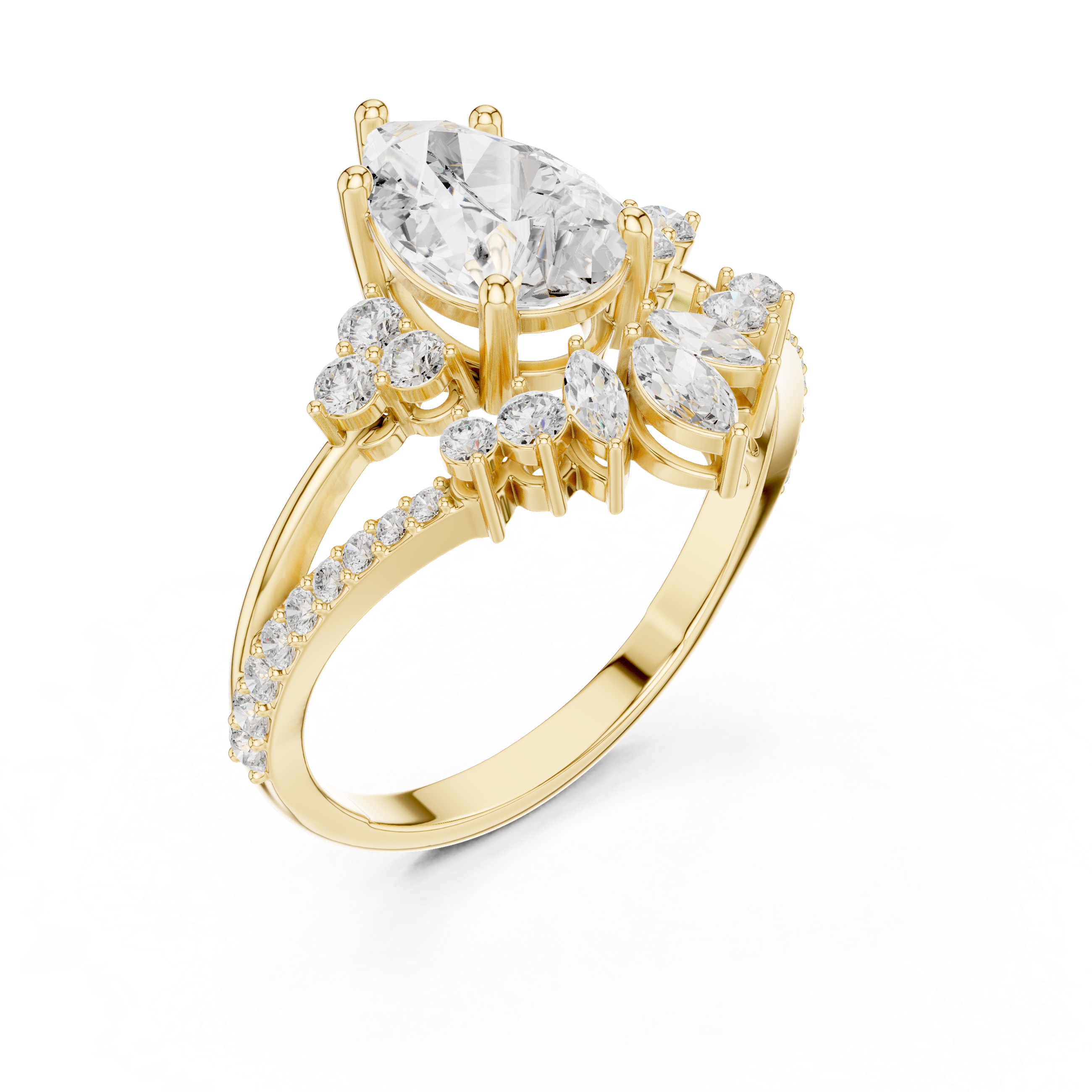 The Aura Wide Band Triple Pave Ring