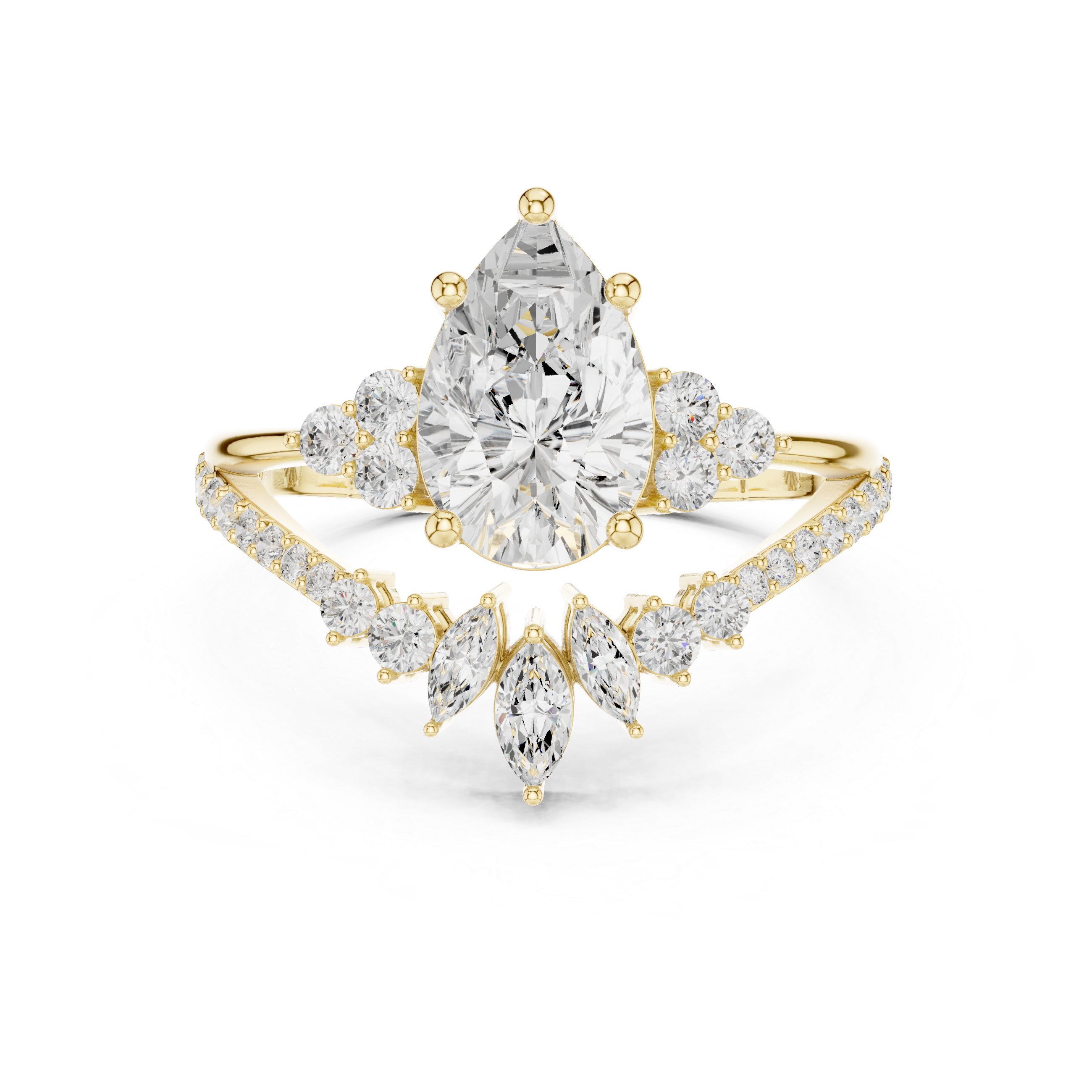 The Aura Wide Band Triple Pave Ring