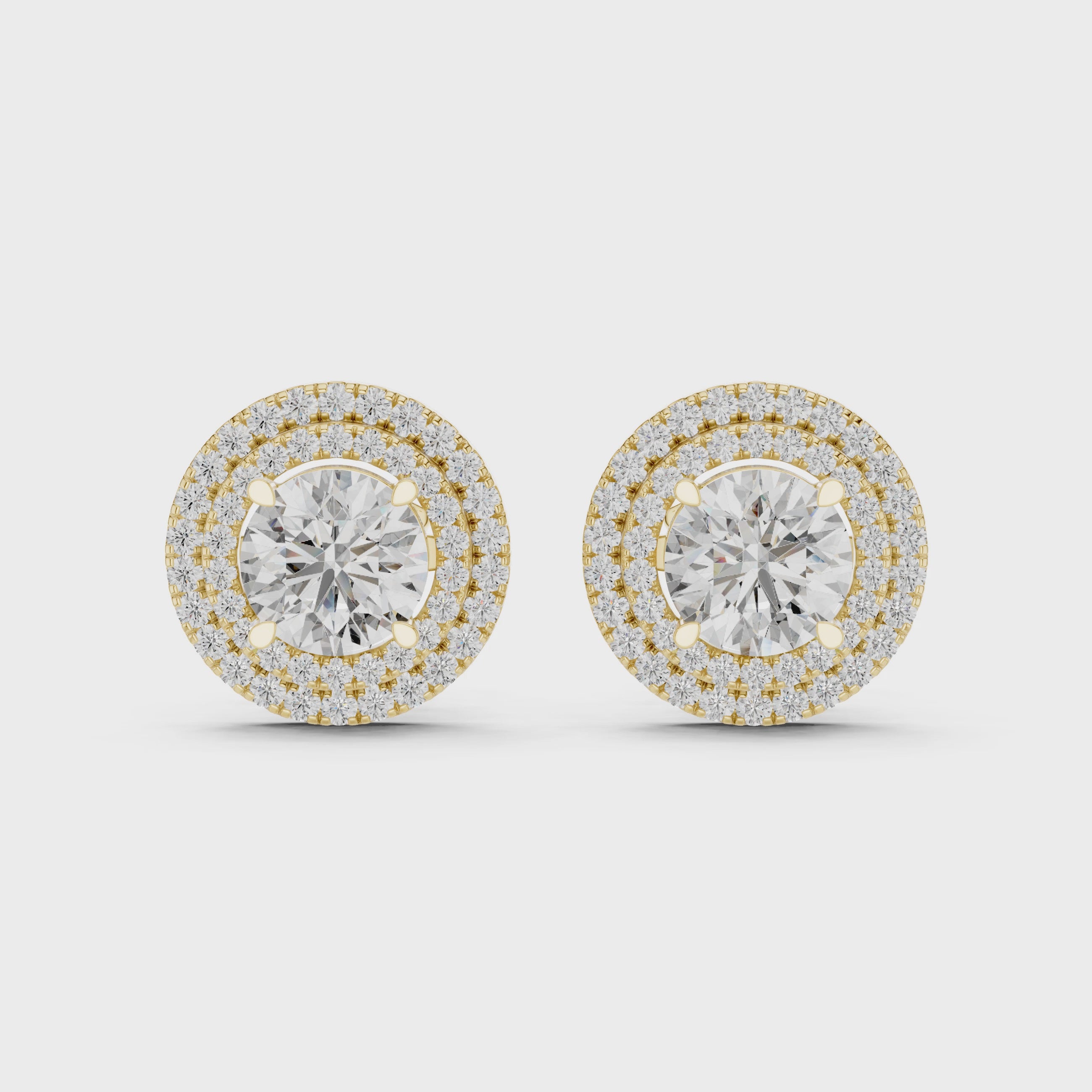 The Brilliant Arc Moissanite Pave Half-Hoop Stud Earrings