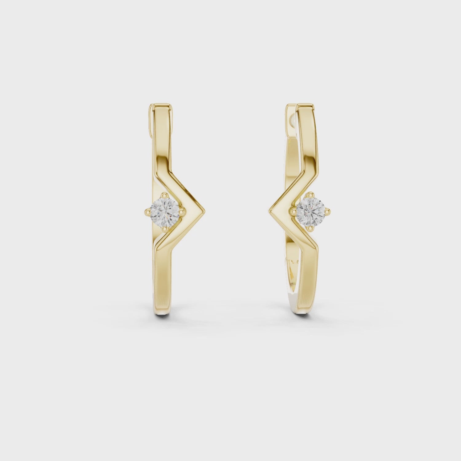 The Geo-Spark Moissanite Geometric Huggie Hoops