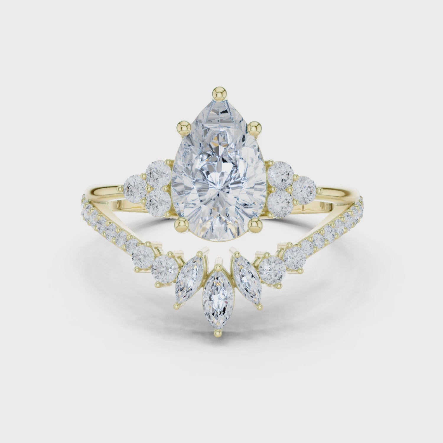 The Aura Wide Band Triple Pave Ring