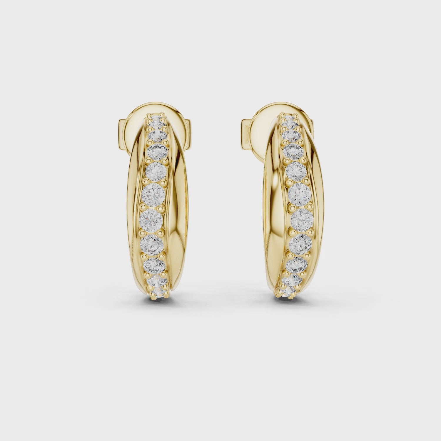 The Brilliant Arc Moissanite Pave Hoop Earrings