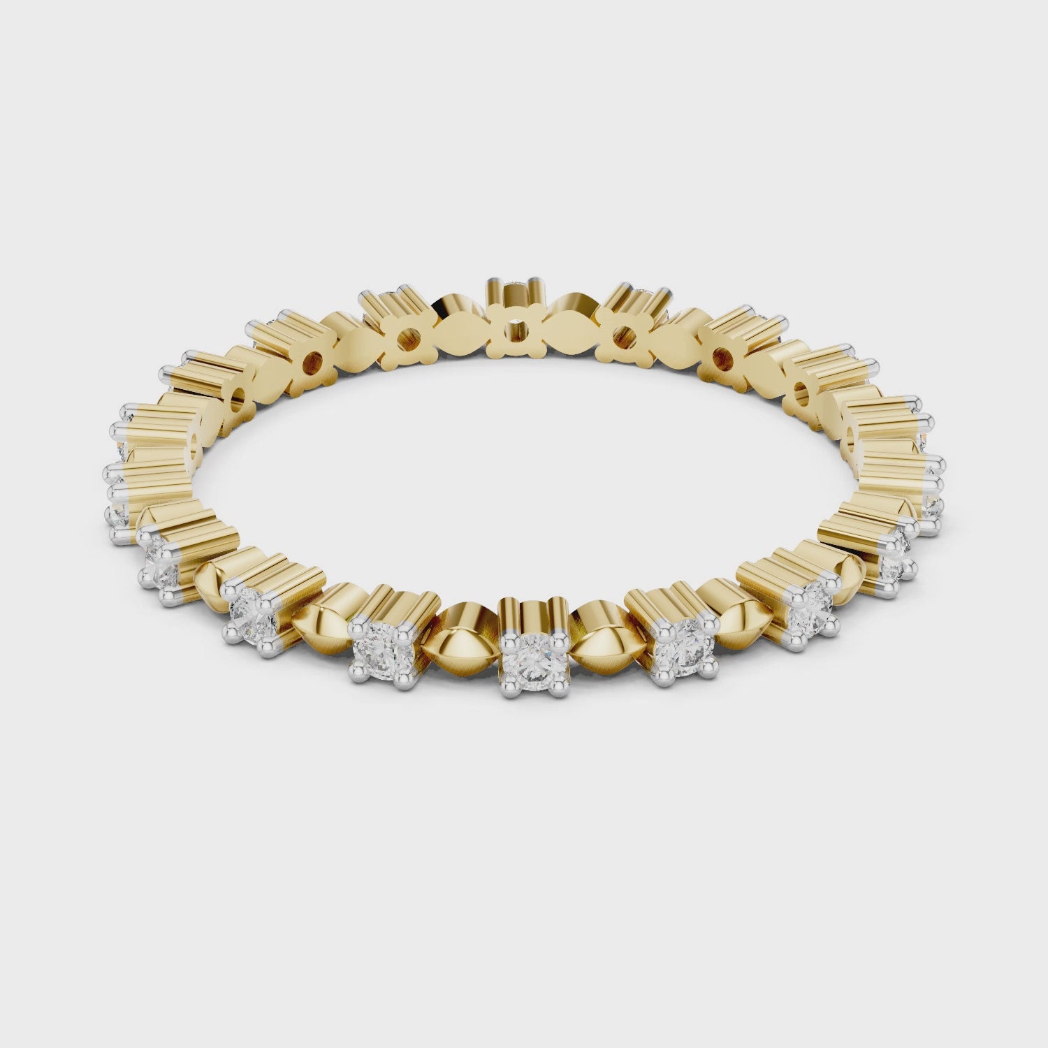 The Sparkle Point Moissanite V-Stacker Band