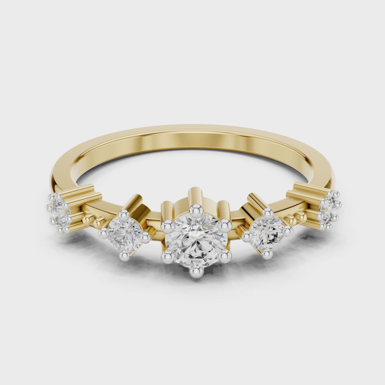 The Quintet Radiance Moissanite Five-Stone Band