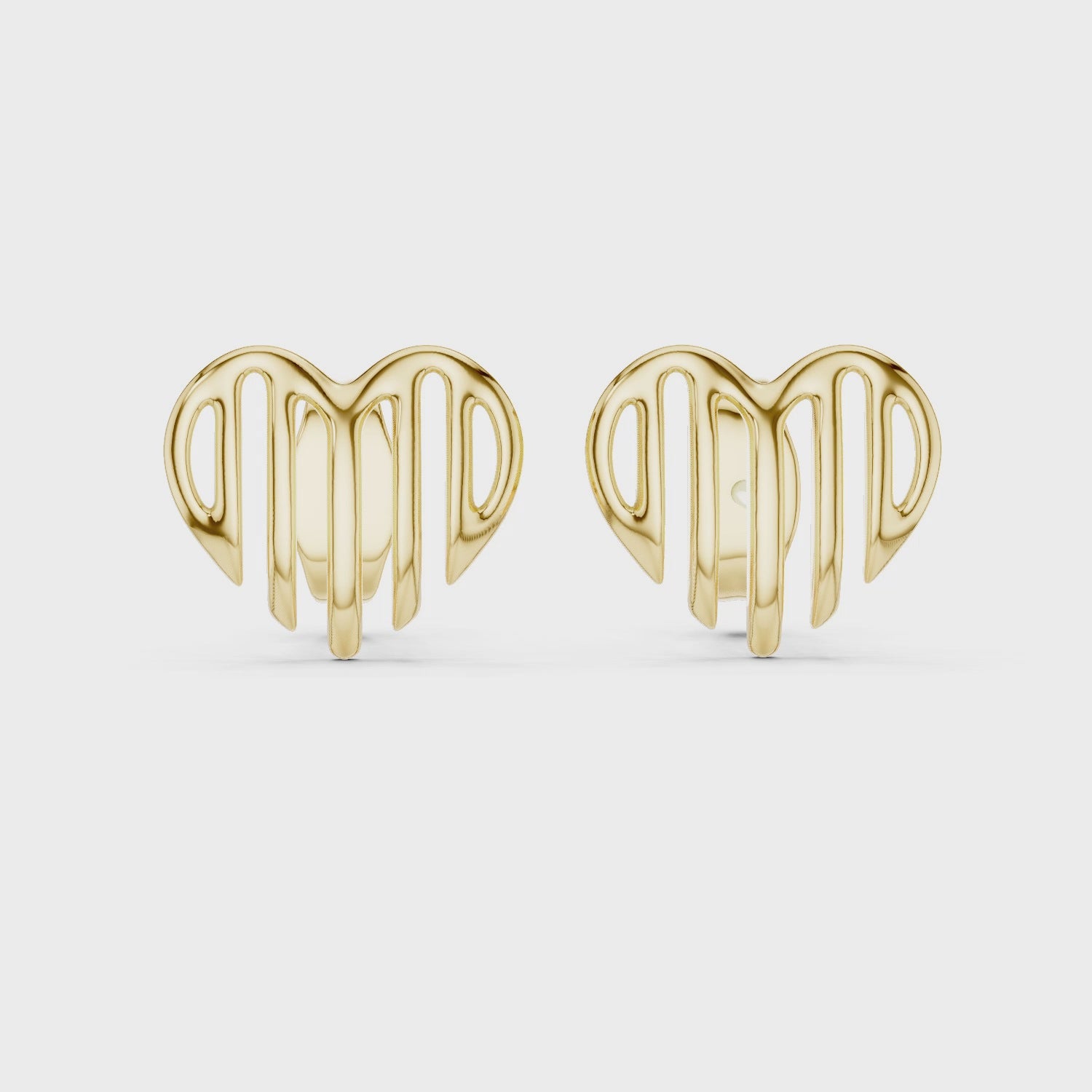 The Glimmer Heart All-Gold Post Stud Earrings