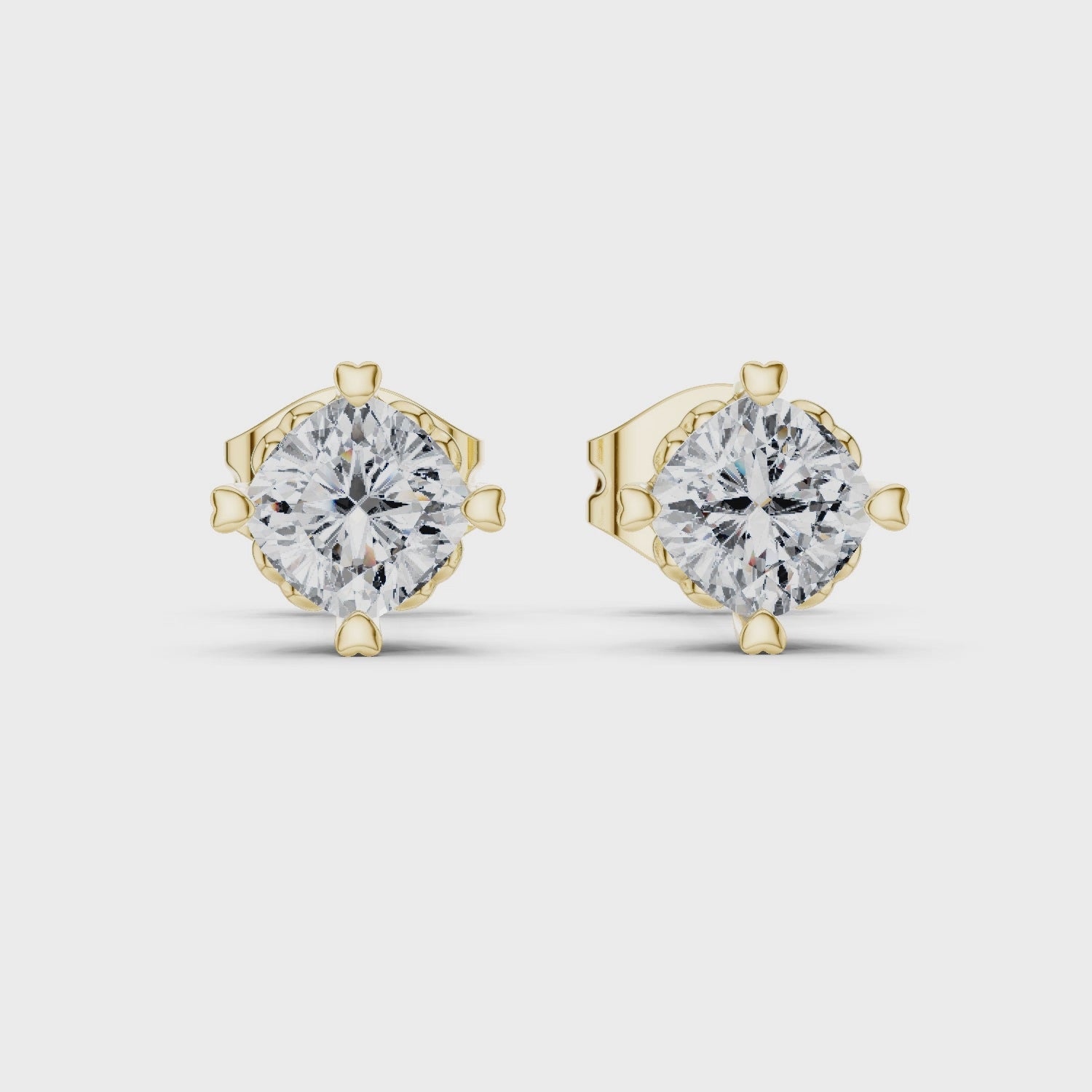 The Squared Radiance Moissanite Halo Stud Earrings