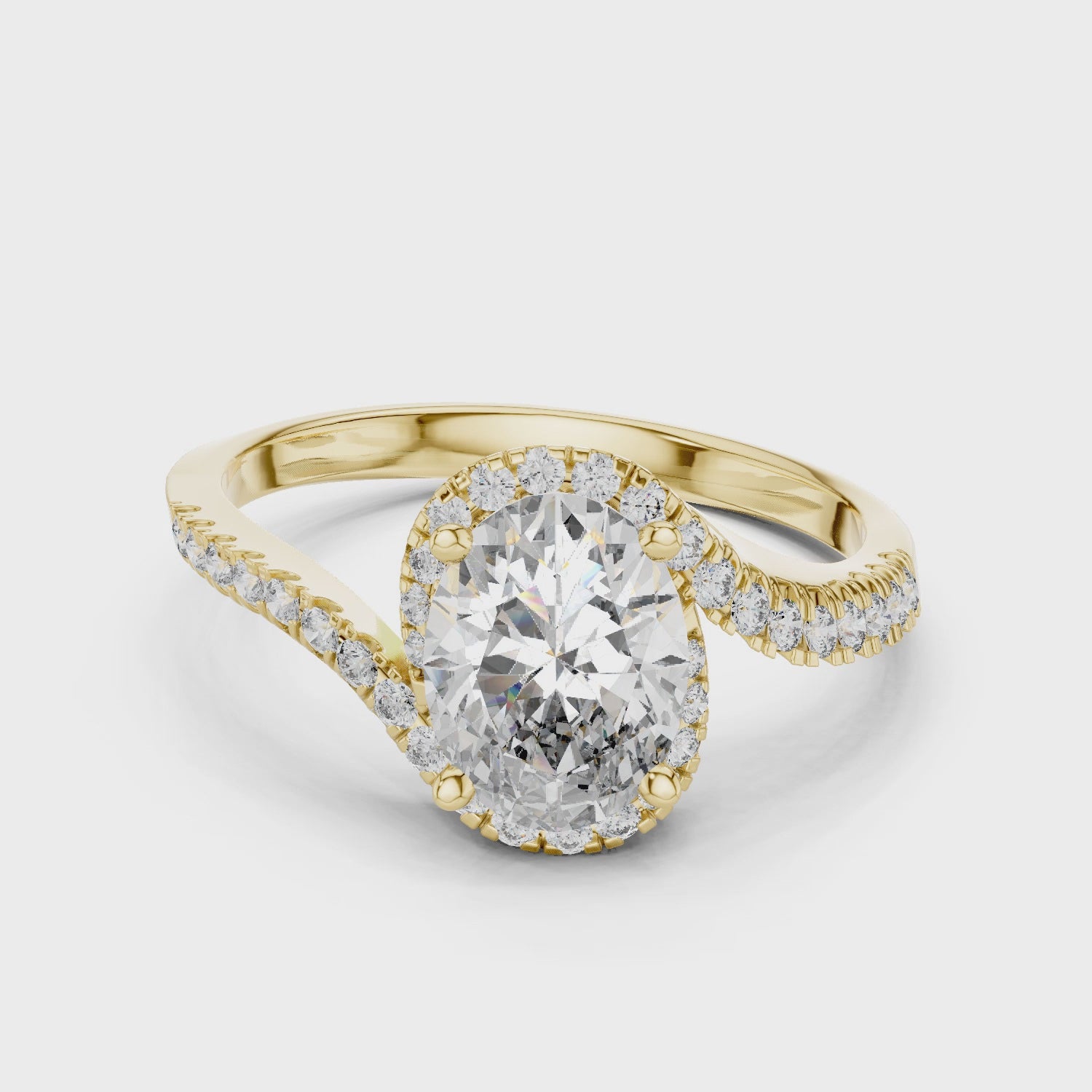 The Grand Duet Moissanite Double Halo Engagement Ring
