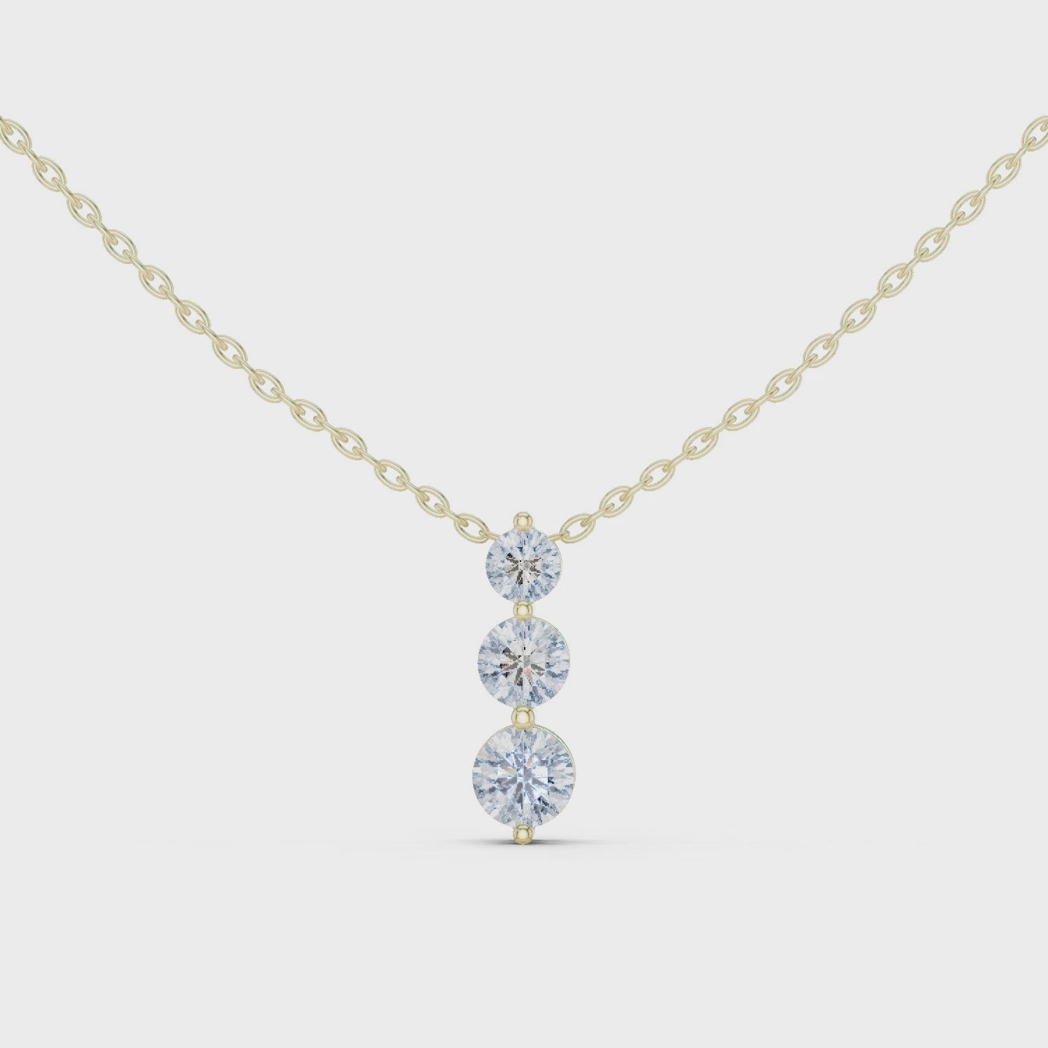 The Trilogy Waterfall Moissanite 3-Stone Drop Pendant