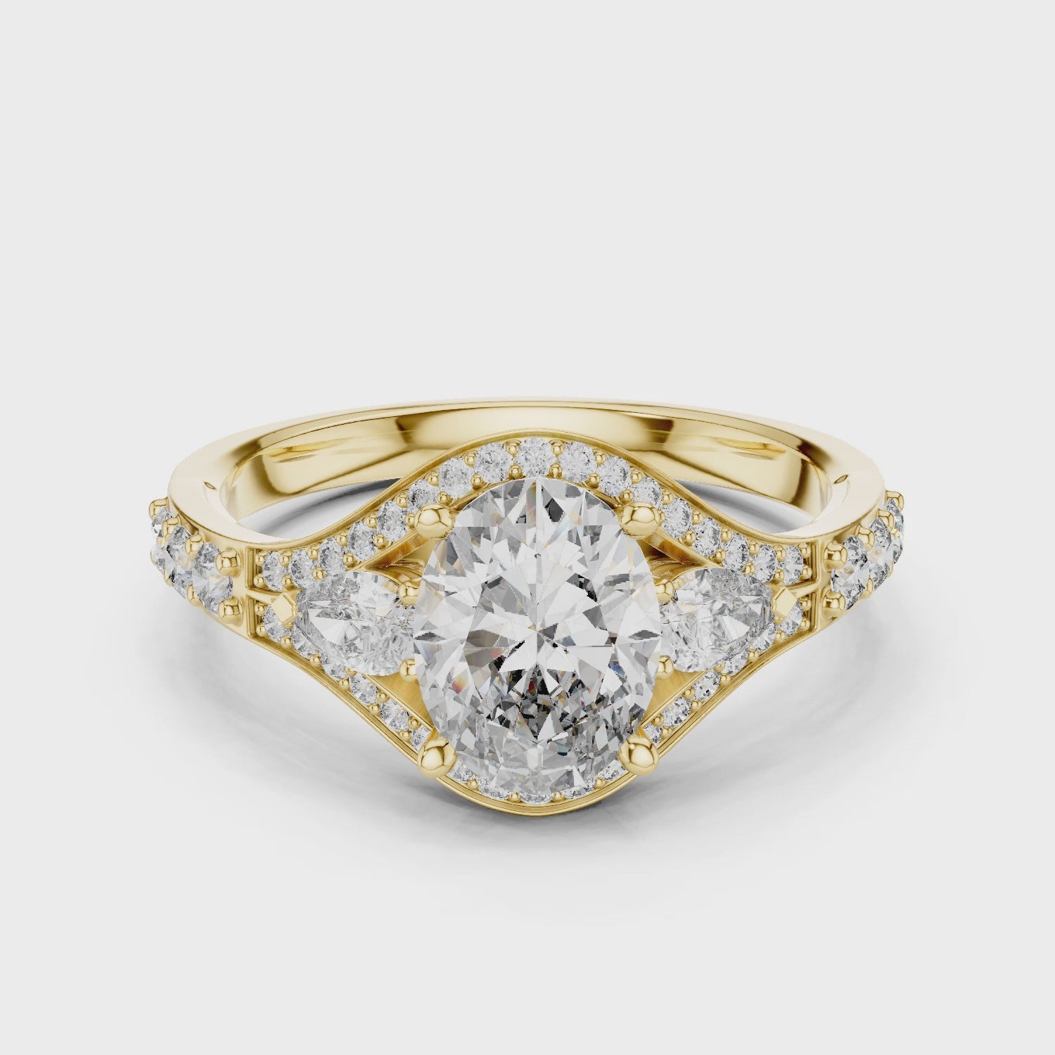The Royal Cascade Moissanite Triple-Pave Engagement Ring