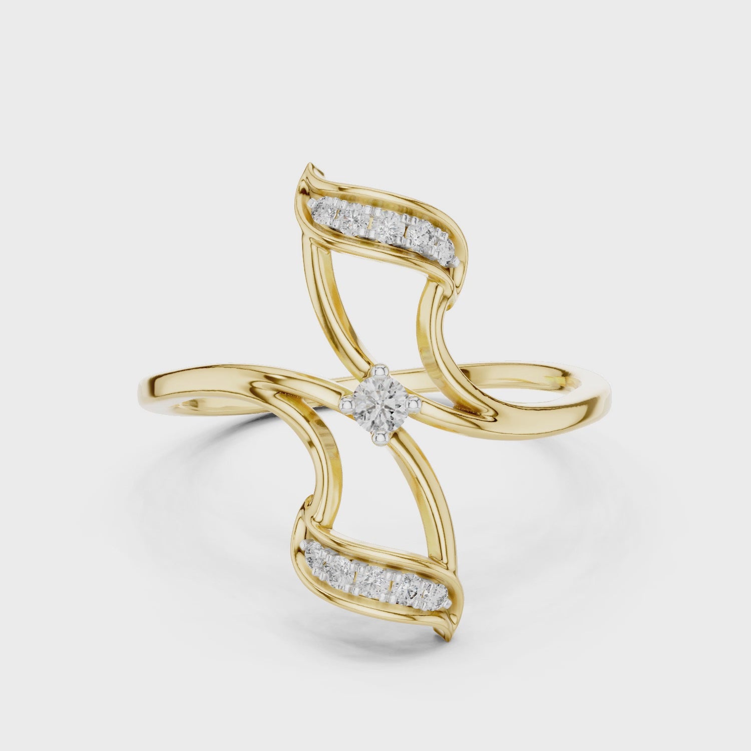 The Woven Sparkle Moissanite Crossover Ring