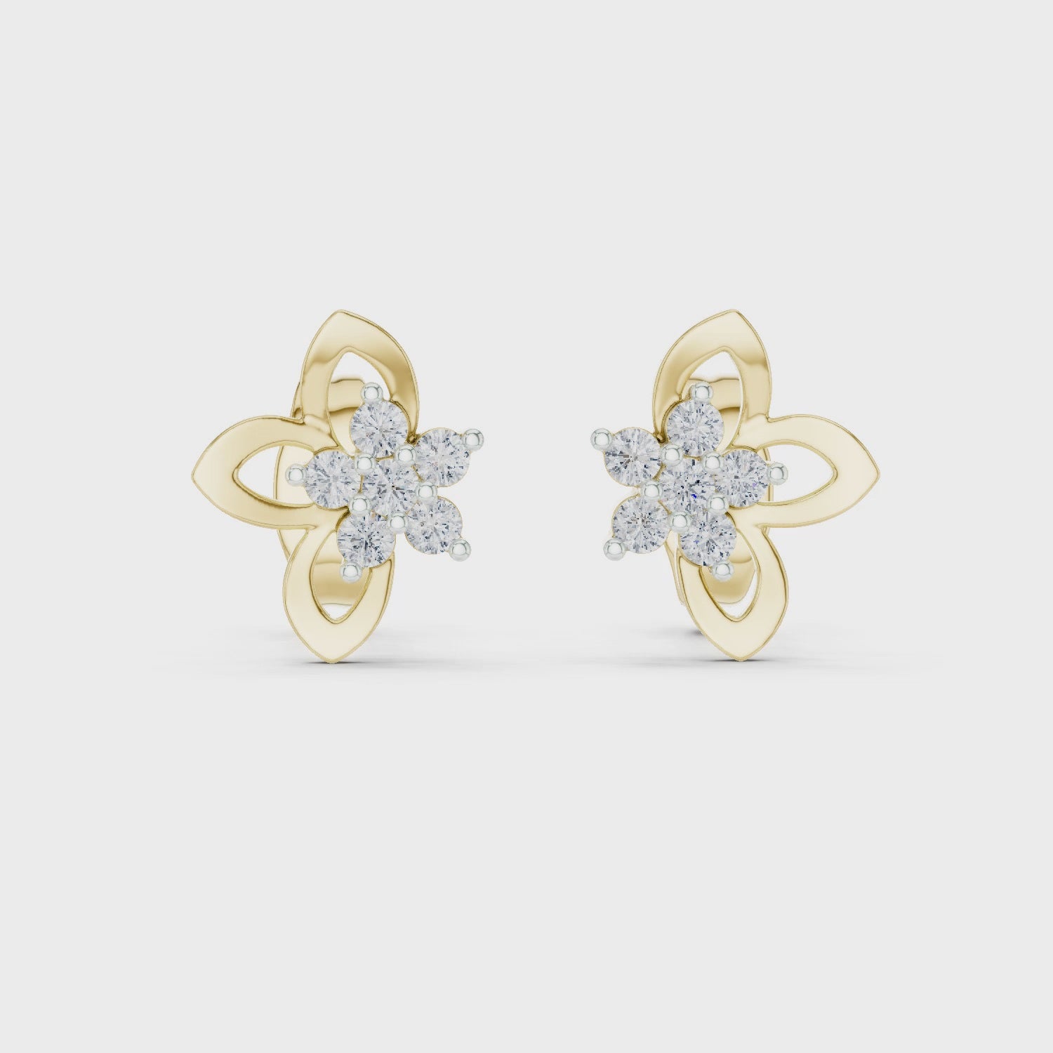 The Twist Stream Moissanite Pave Twisted Stud Earrings