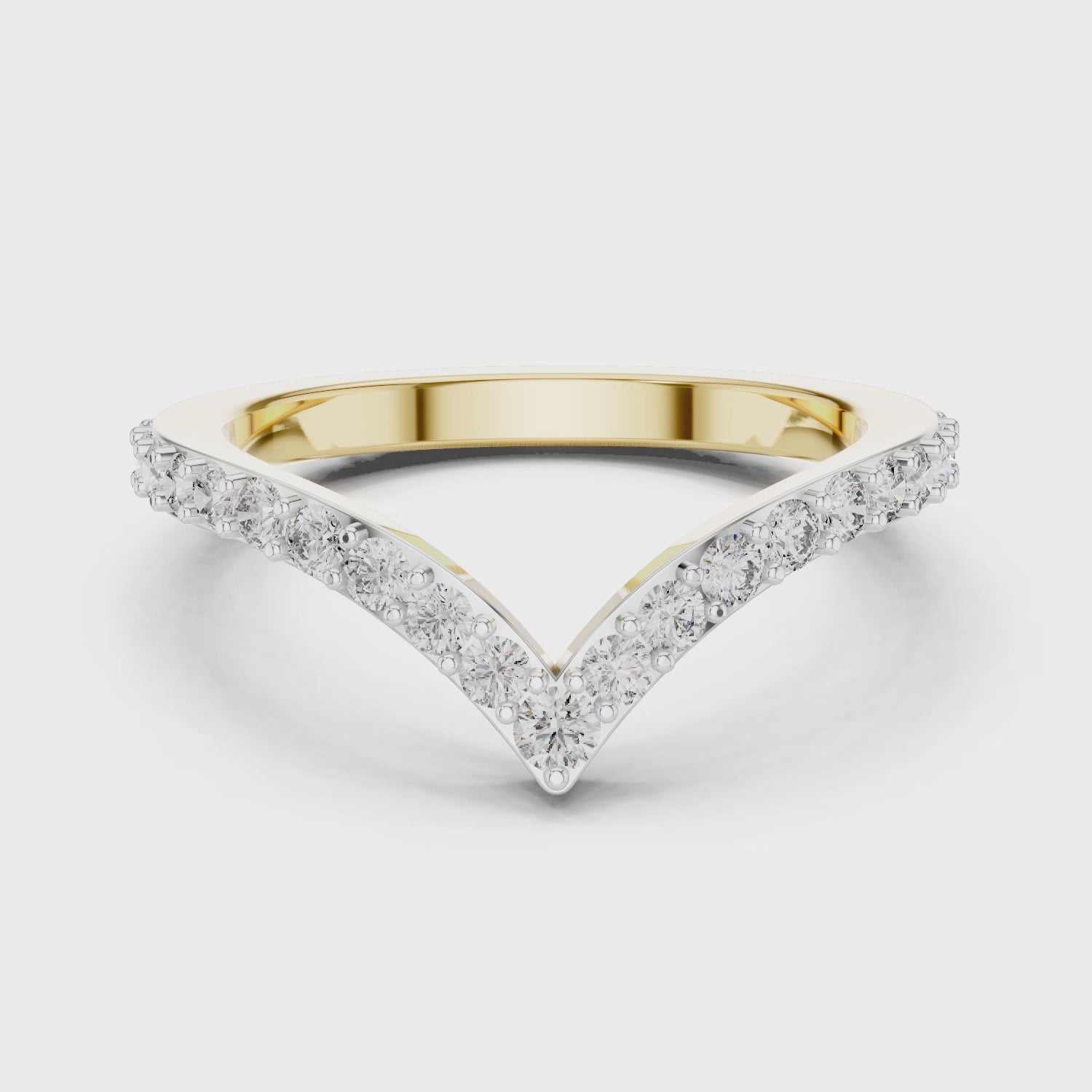 The Aura Triple Moissanite Pave Stackable Band