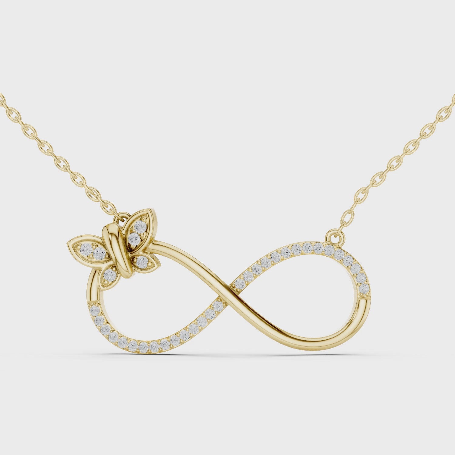 The Eternal Flight Moissanite Infinity Butterfly Pendant