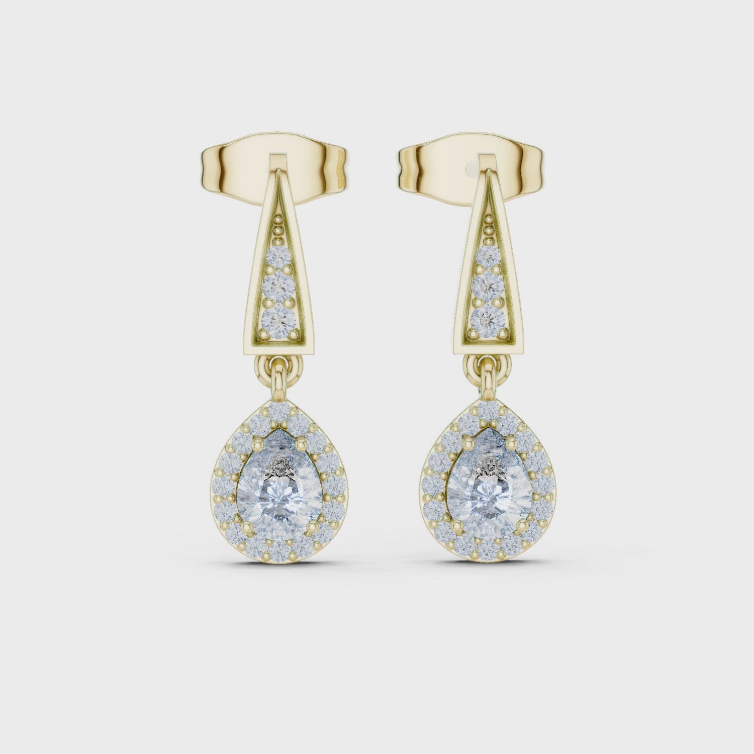 The Twice Shy Moissanite Double Row Half-Hoop Stud Earrings